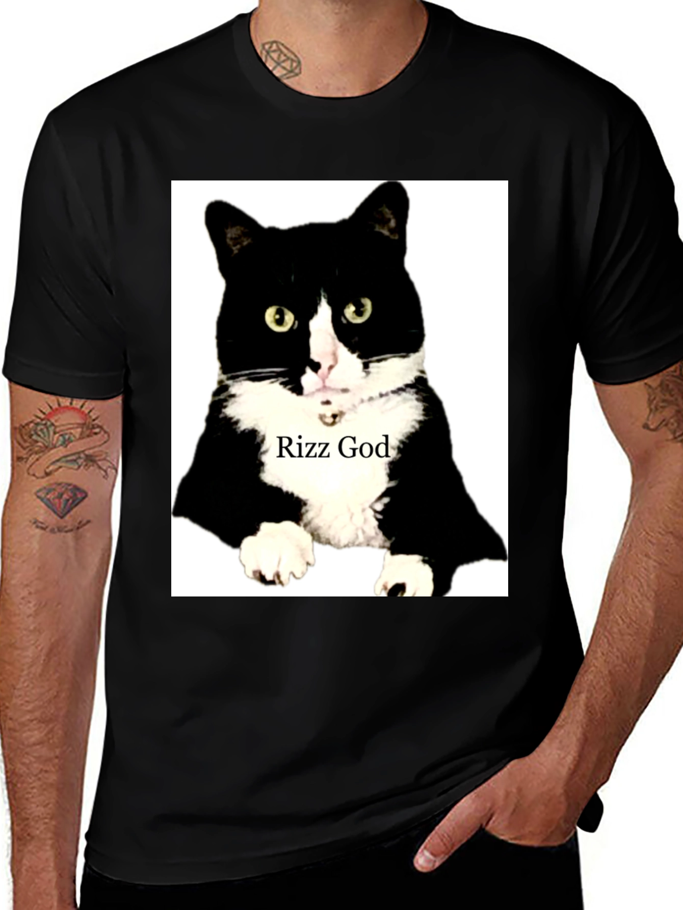 Variant 15 of Rizz God Cat Graphic Tee - Funny Pet Lover Shirt
