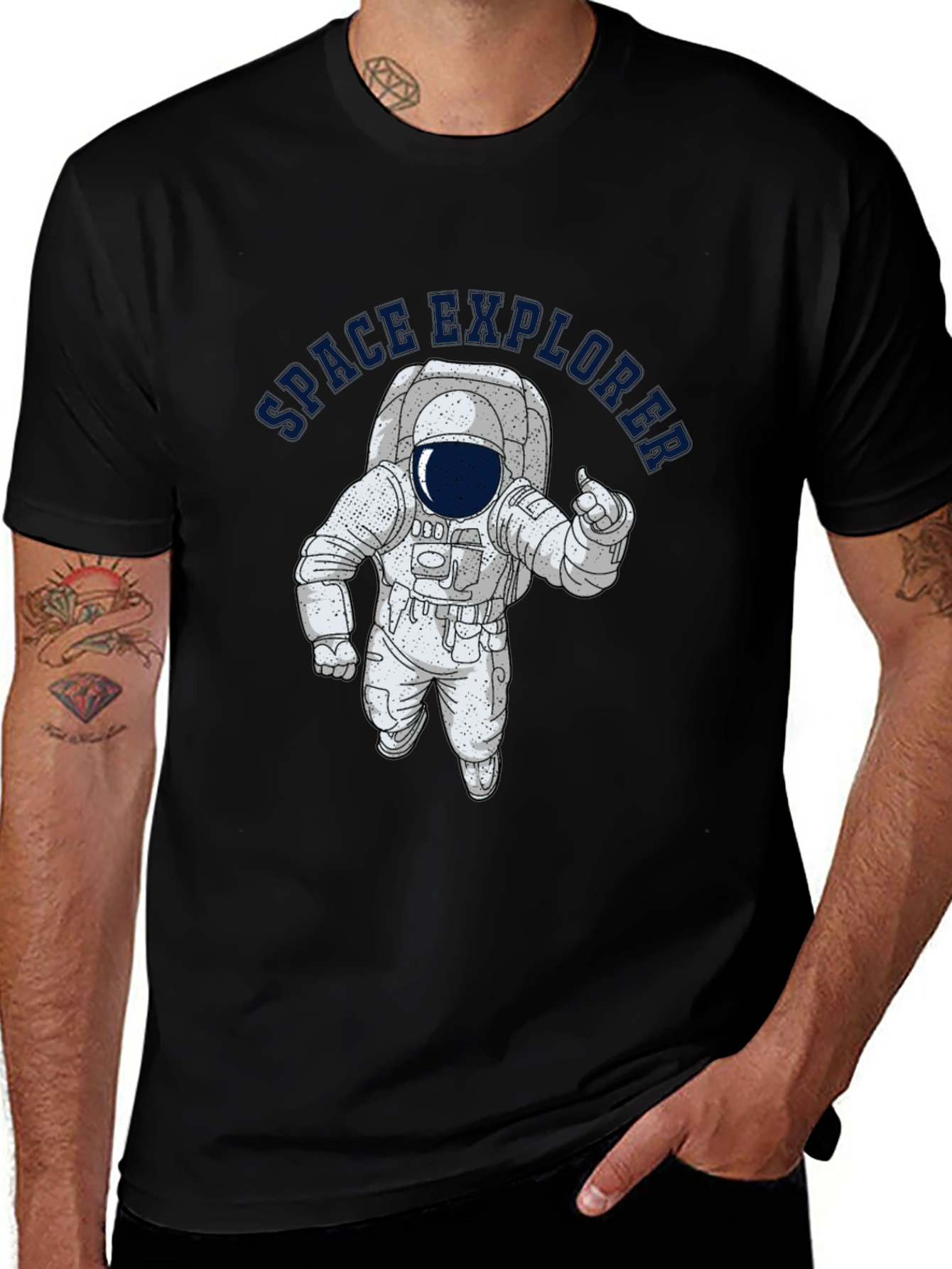 Space Explorer Black T-Shirt