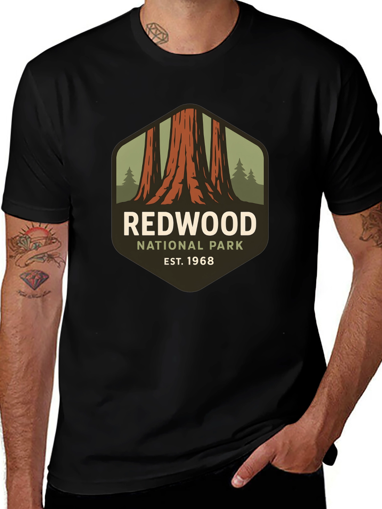 Redwood National Park Black T-Shirt