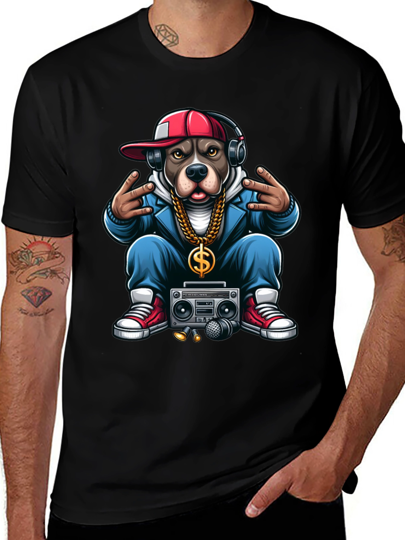 Variant 5 of Hip Hop Dog Graphic T-Shirt