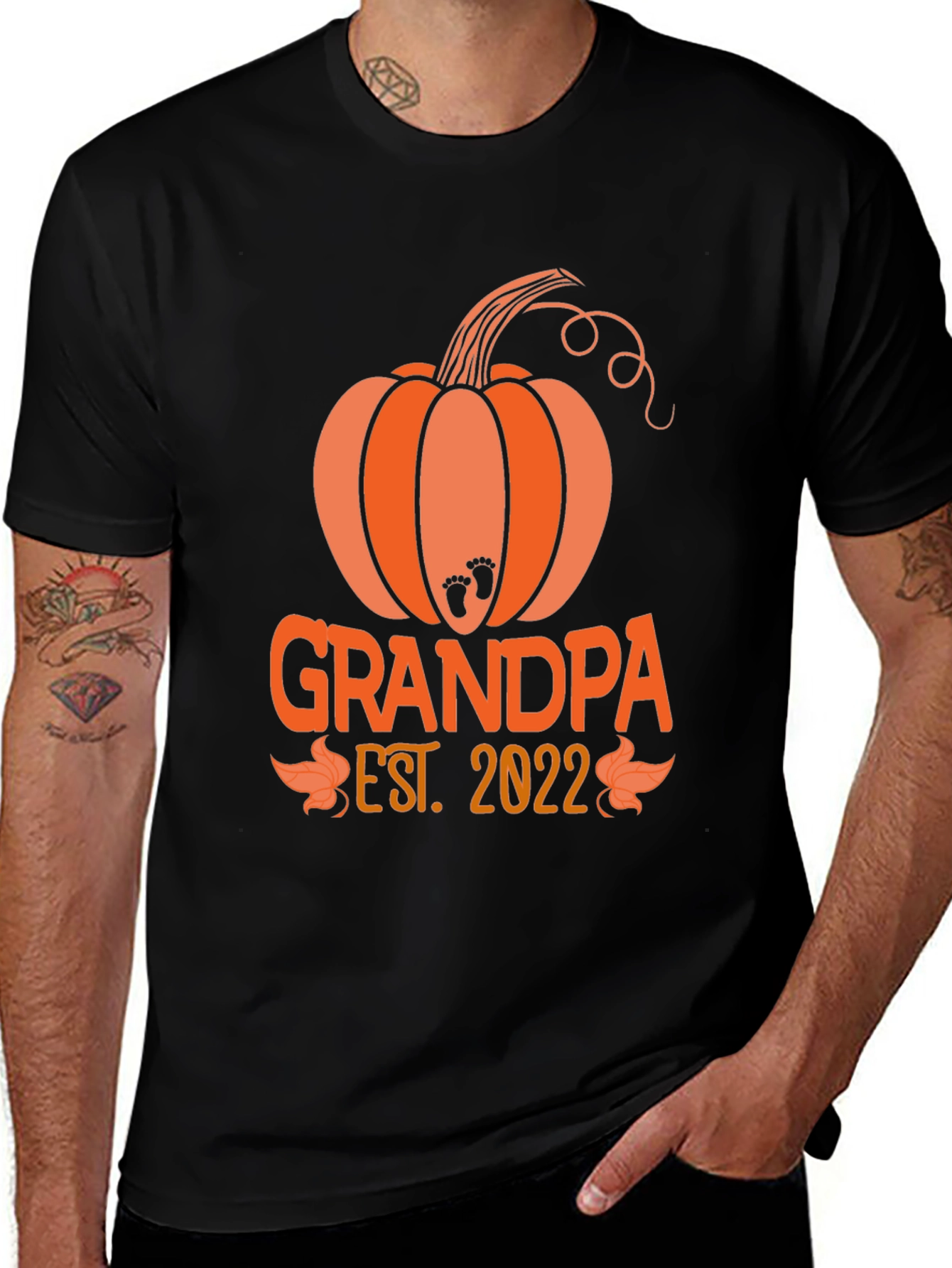 Black Grandpa Est. 2022 Pumpkin T-Shirt main image