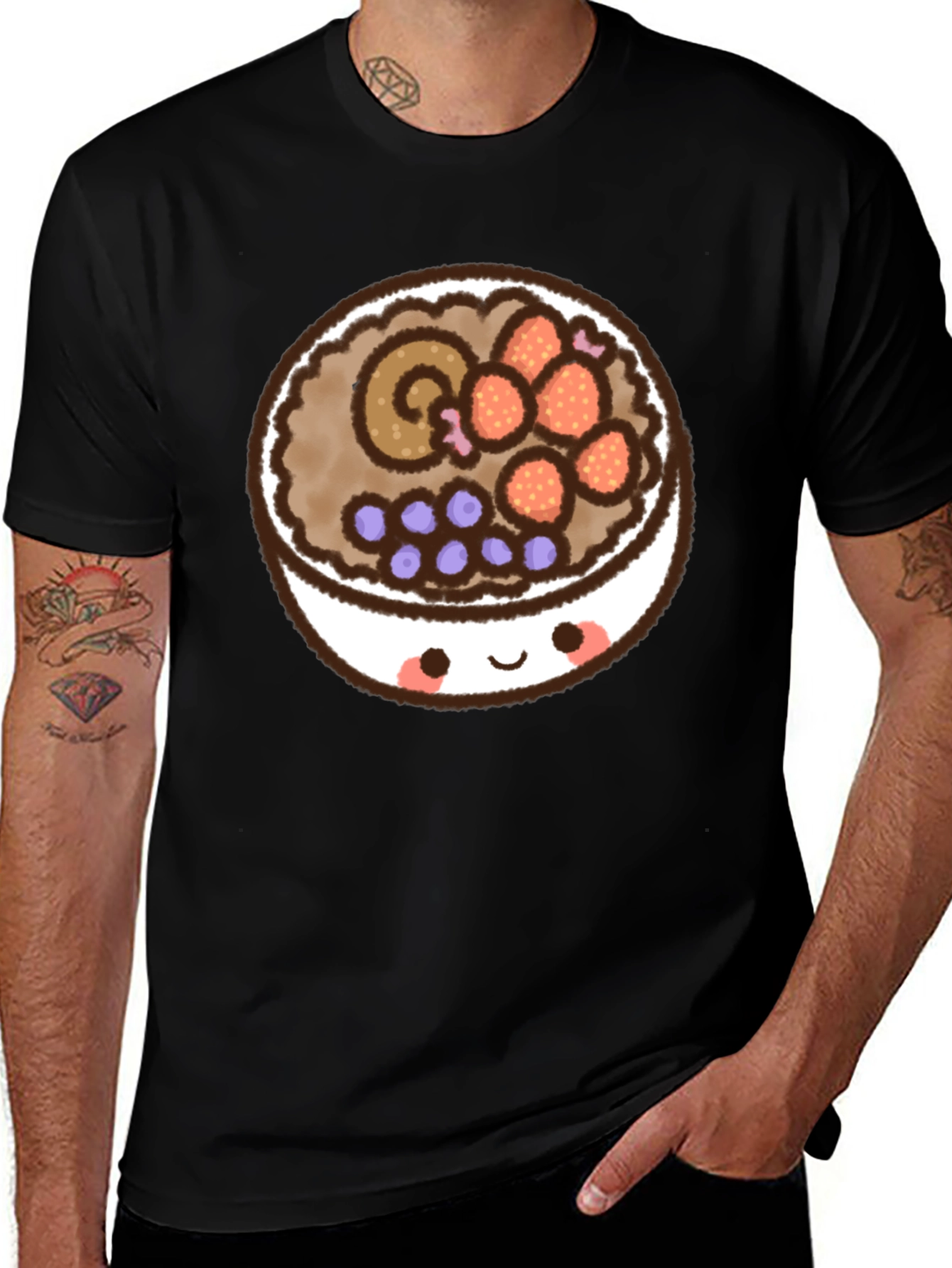 Variant 9 of Cute Cartoon Food Bowl Graphic T-Shirt