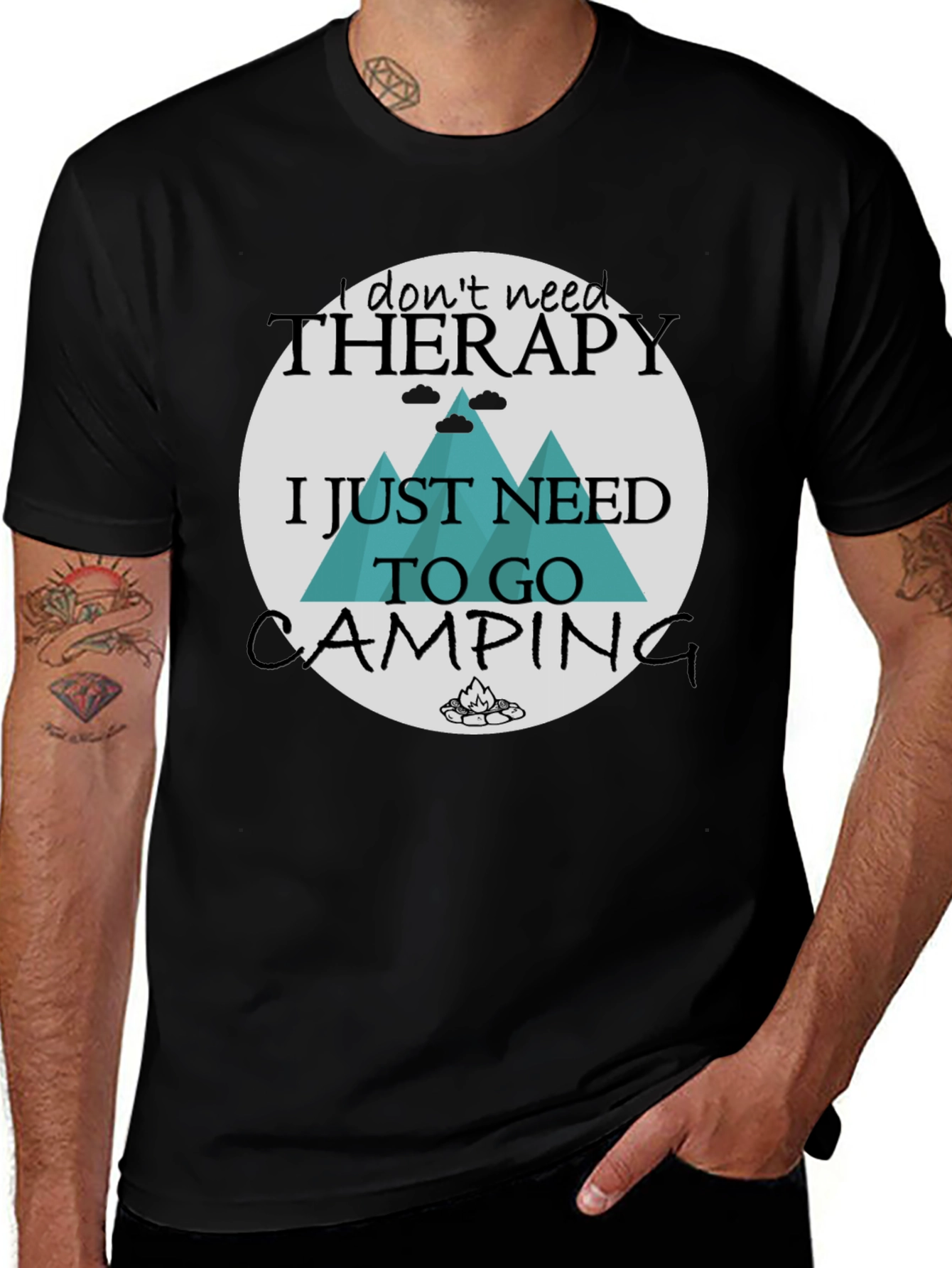 Variant 26 of Camping Therapy T-Shirt - Nature Lover Tee