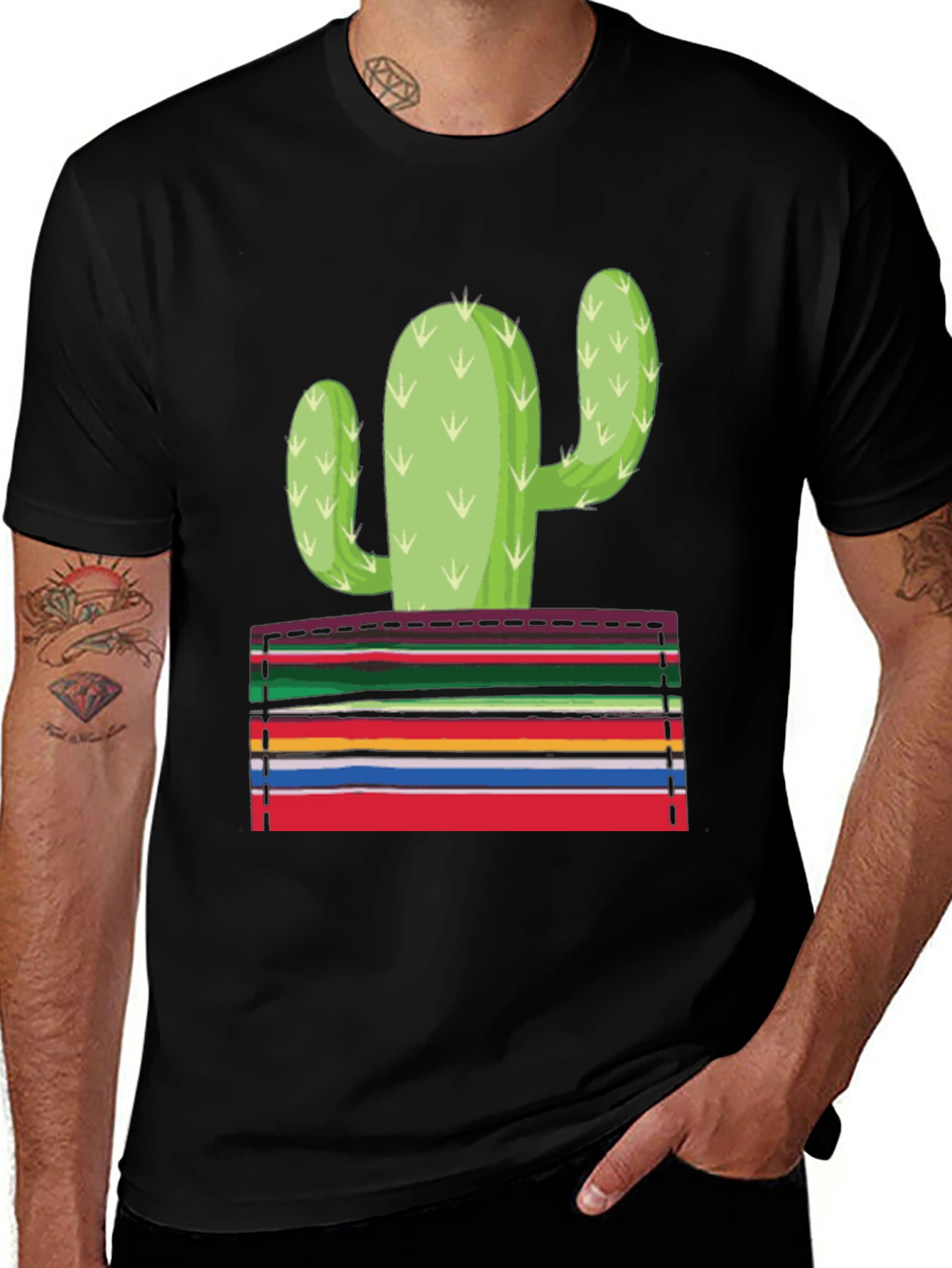 Variant 4 of Cactus Serape Pocket Graphic T-Shirt