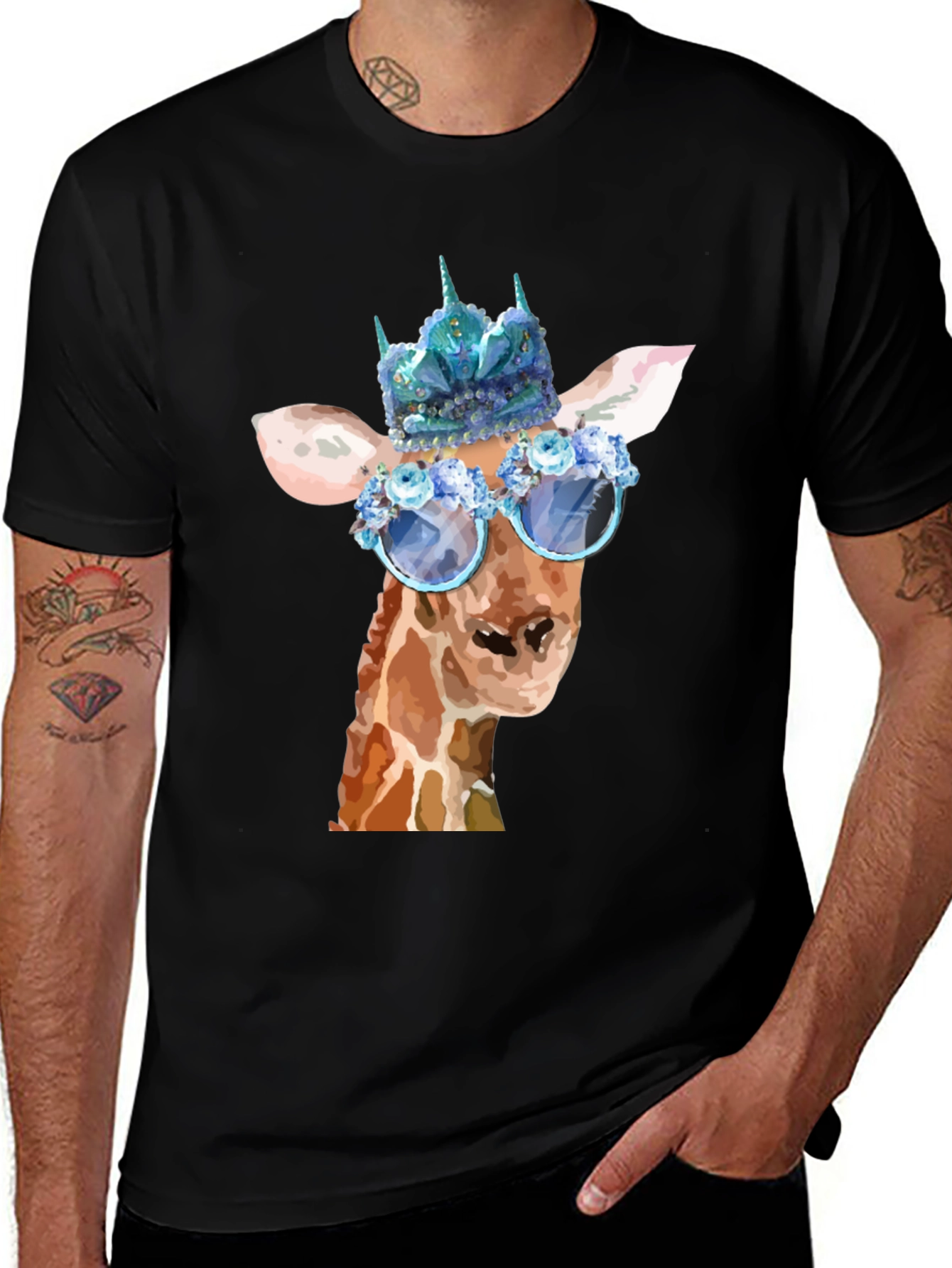 Variant 6 of Giraffe Queen T-Shirt - Unique Animal Graphic Tee