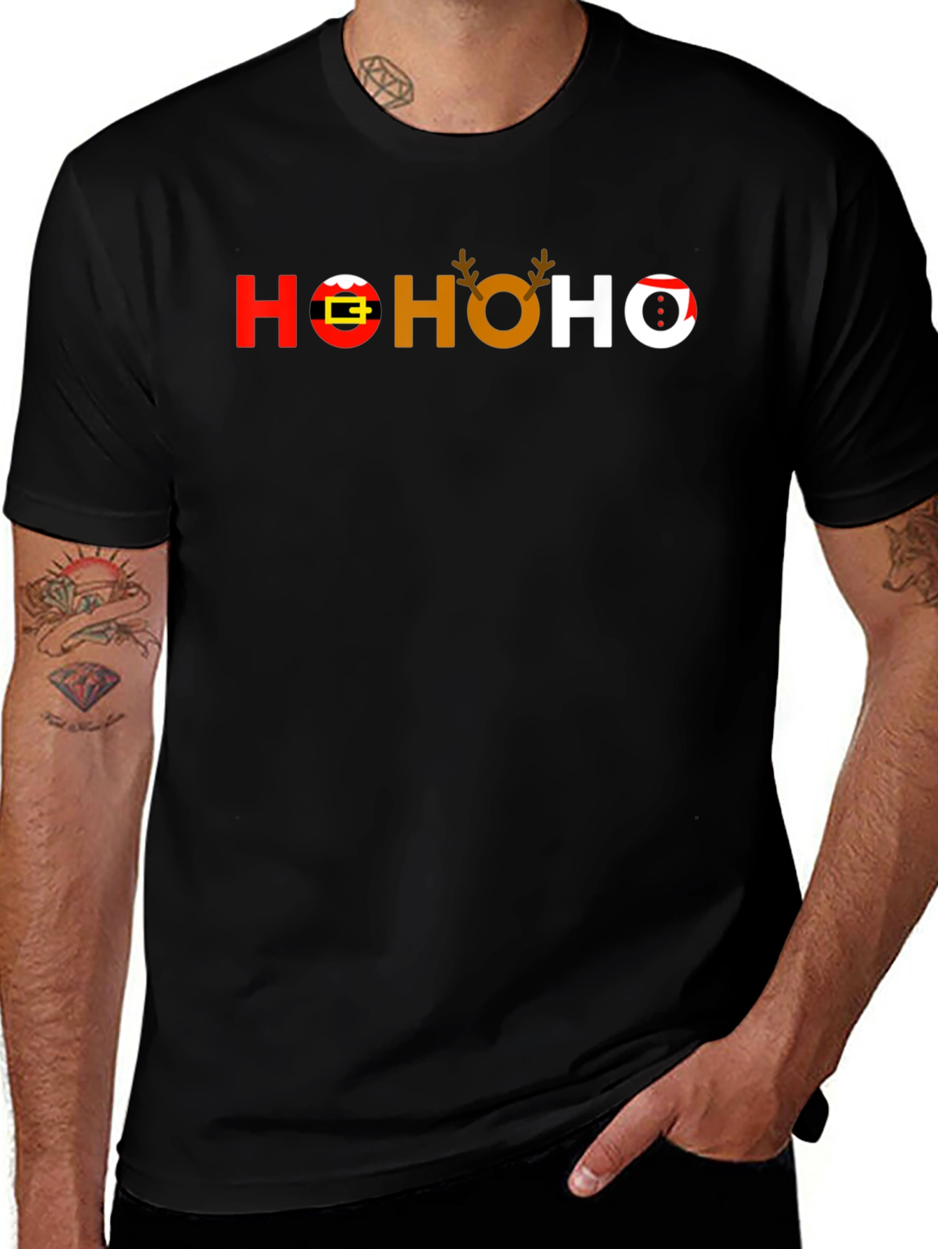 Variant 18 of Festive HO HO HO Christmas Graphic Tee