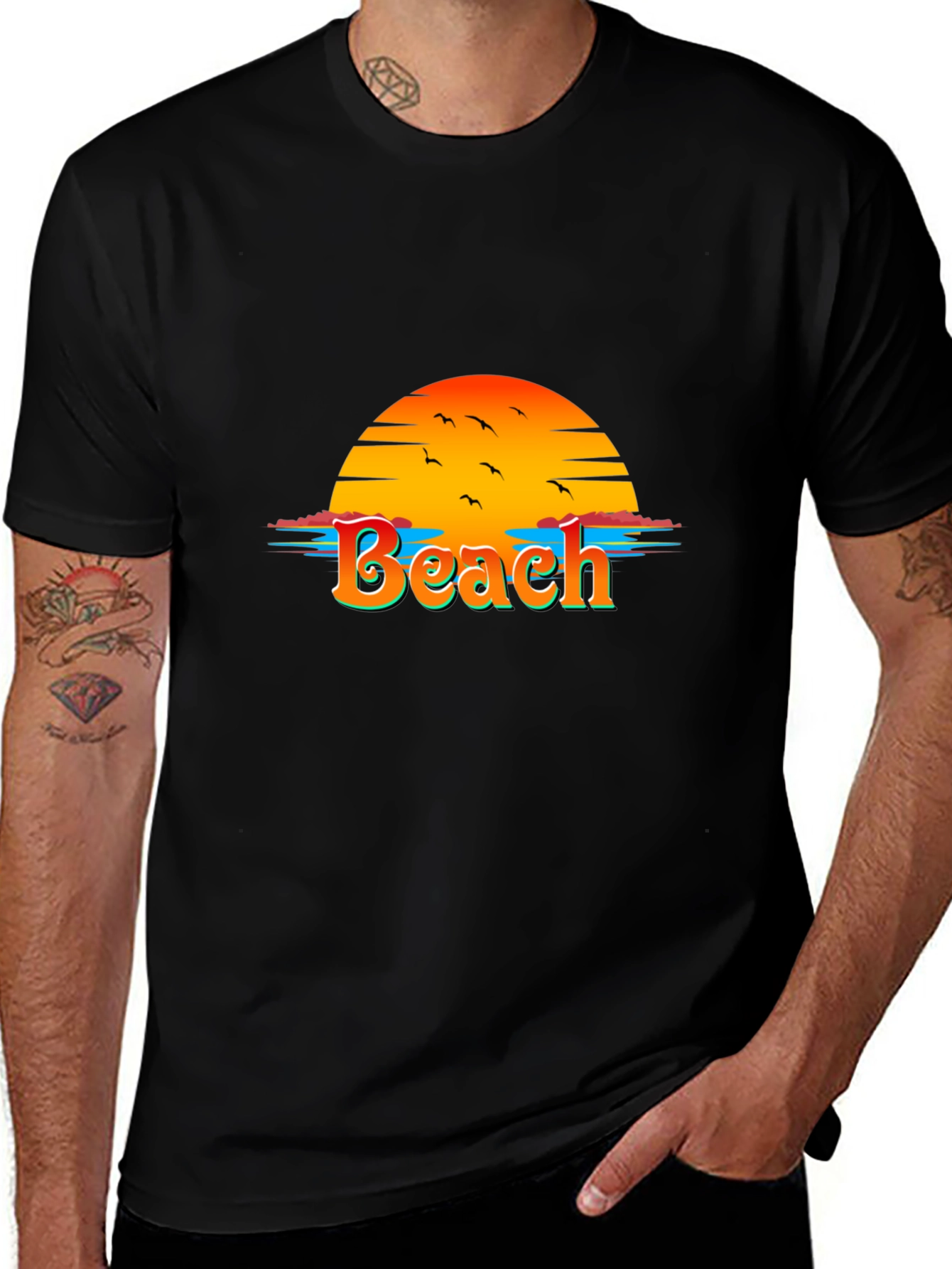 Variant 9 of Beach Sunset Graphic T-Shirt