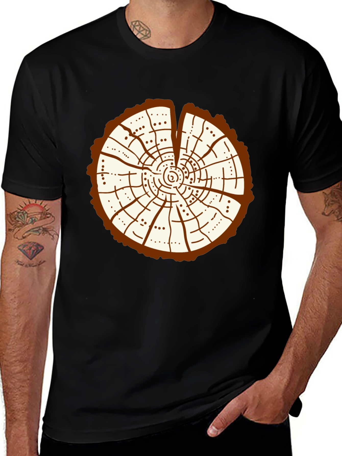 Variant 29 of Tree Ring Graphic Tee - Unique Nature Design