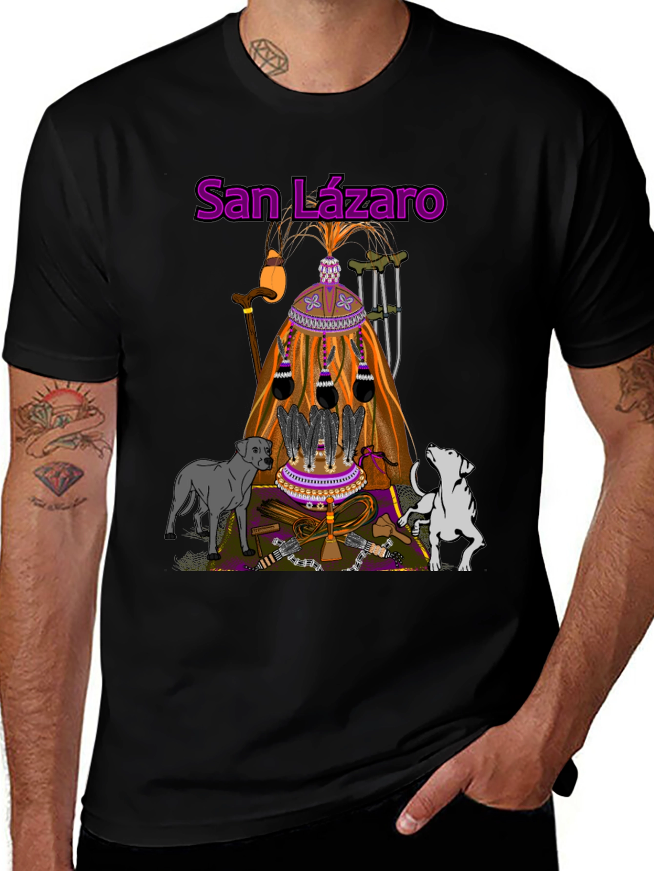 San Lázaro T-Shirt: Orisha Babalú Ayé Design