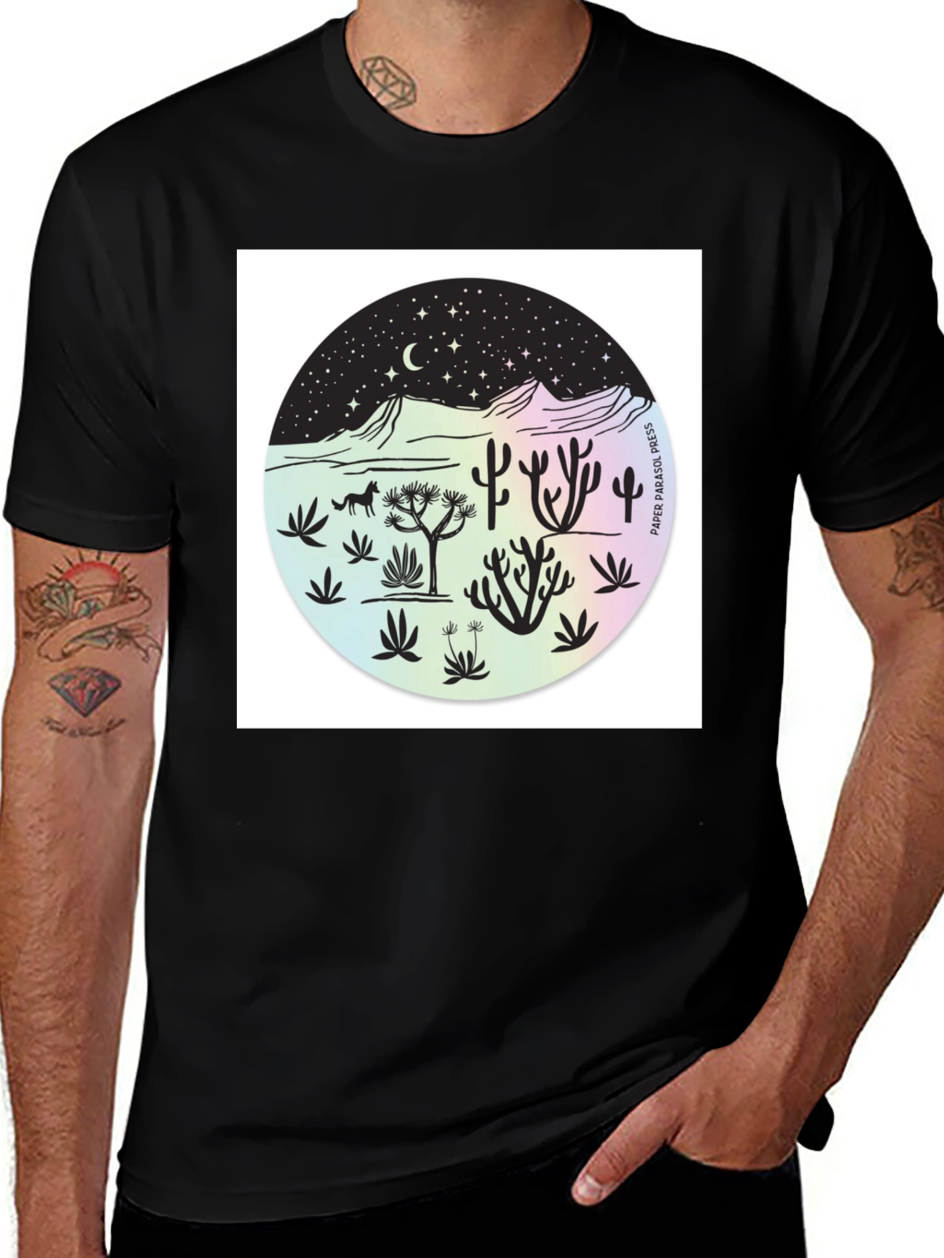 Variant 14 of Desert Night T-Shirt: Artistic Graphic Tee