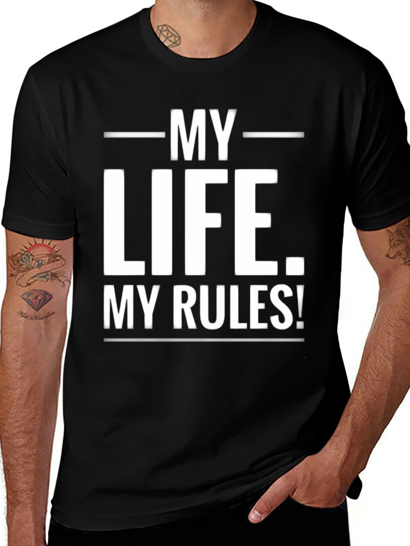 Variant 8 of My Life My Rules Black Graphic Tee