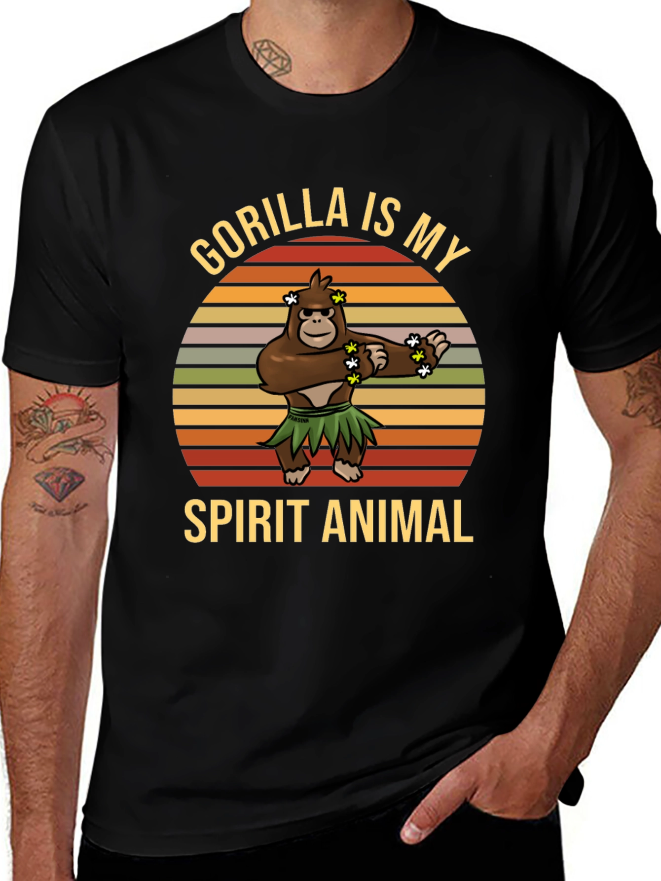 Variant 24 of Gorilla Spirit Animal T-Shirt - Hula Dancing Ape