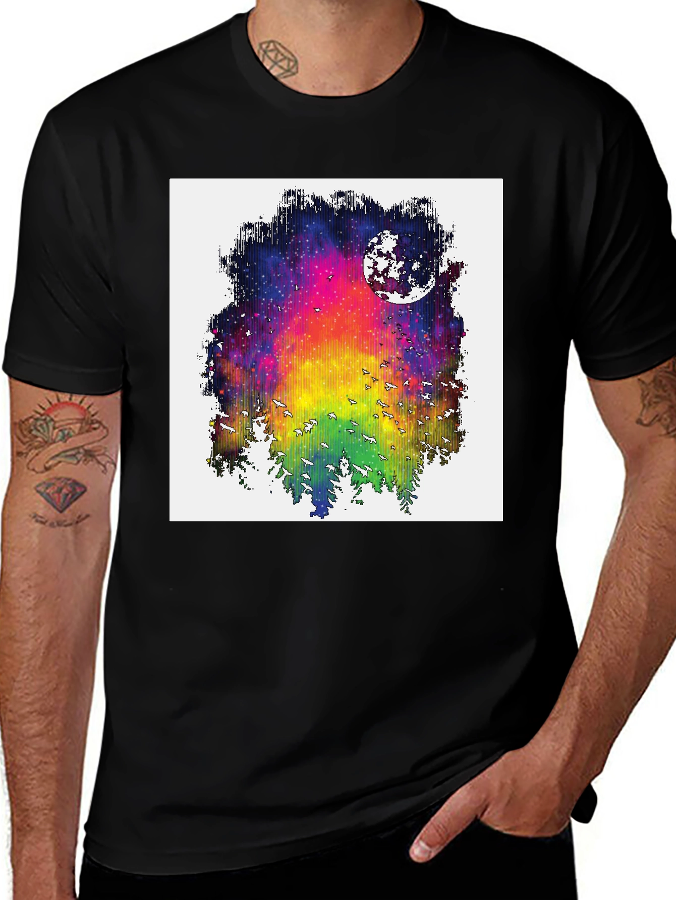 Variant 8 of Rainbow Galaxy Moon T-Shirt