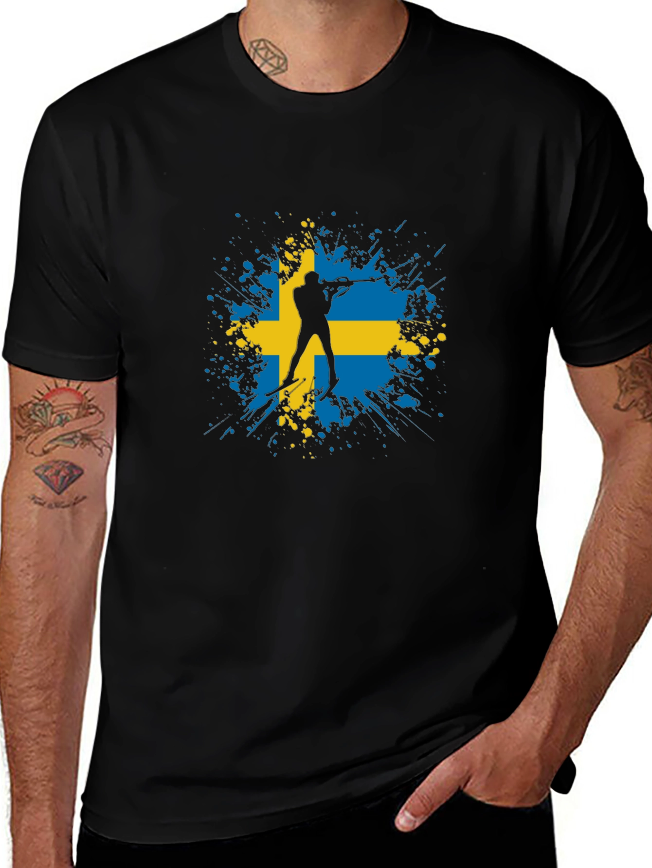 Variant 12 of Sweden Biathlon T-Shirt - National Pride Tee