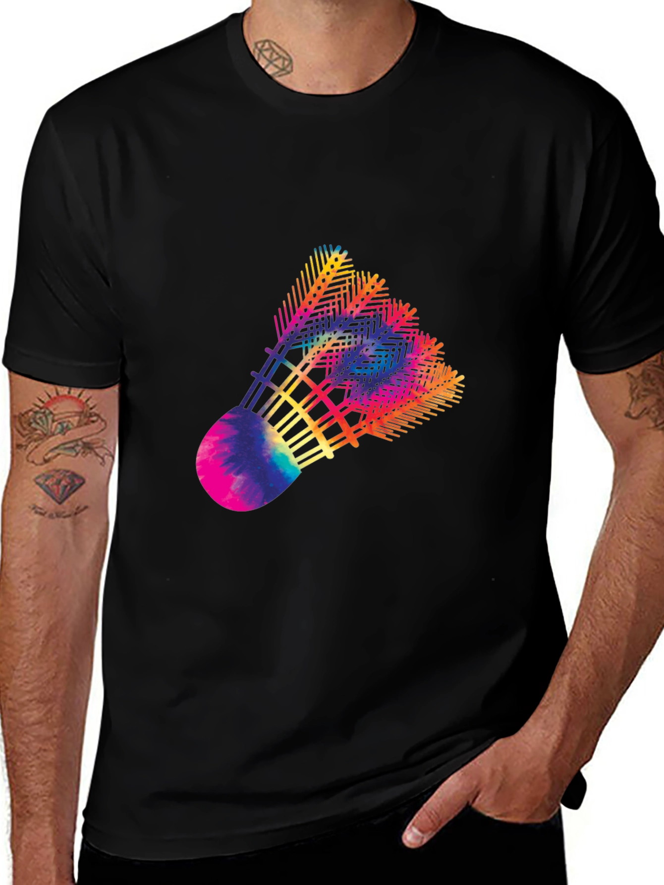 Variant 3 of Rainbow Shuttlecock Graphic Tee