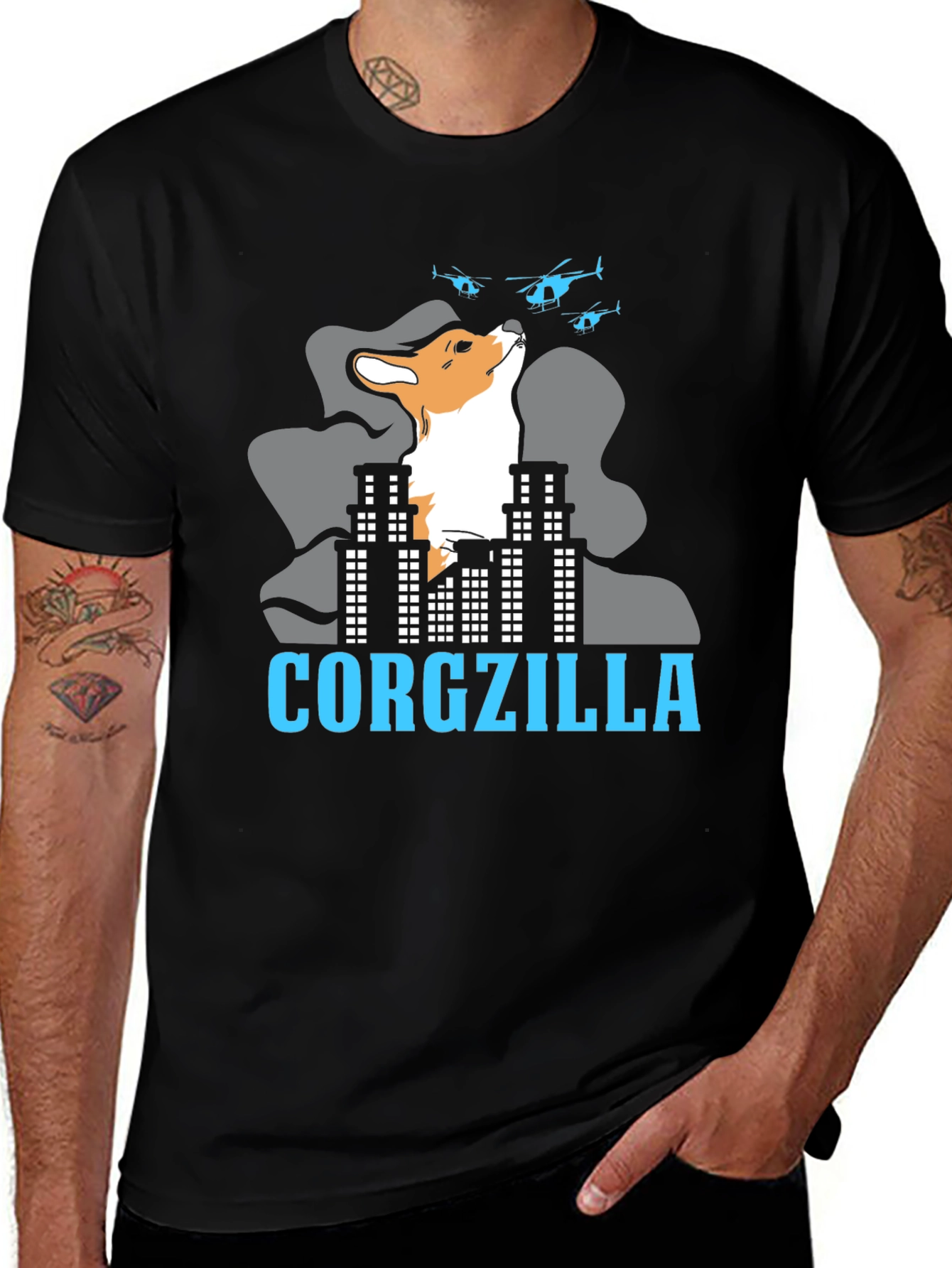 Variant 4 of Corgzilla T-Shirt - Dogzilla Funny Design