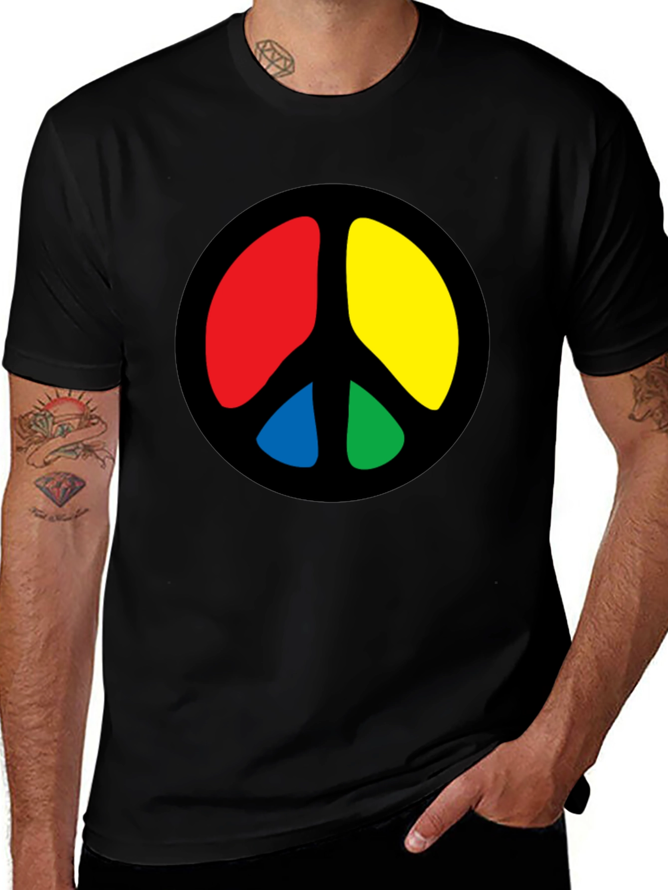 Variant 13 of Retro Peace Sign T-Shirt - Colorful 60s Style