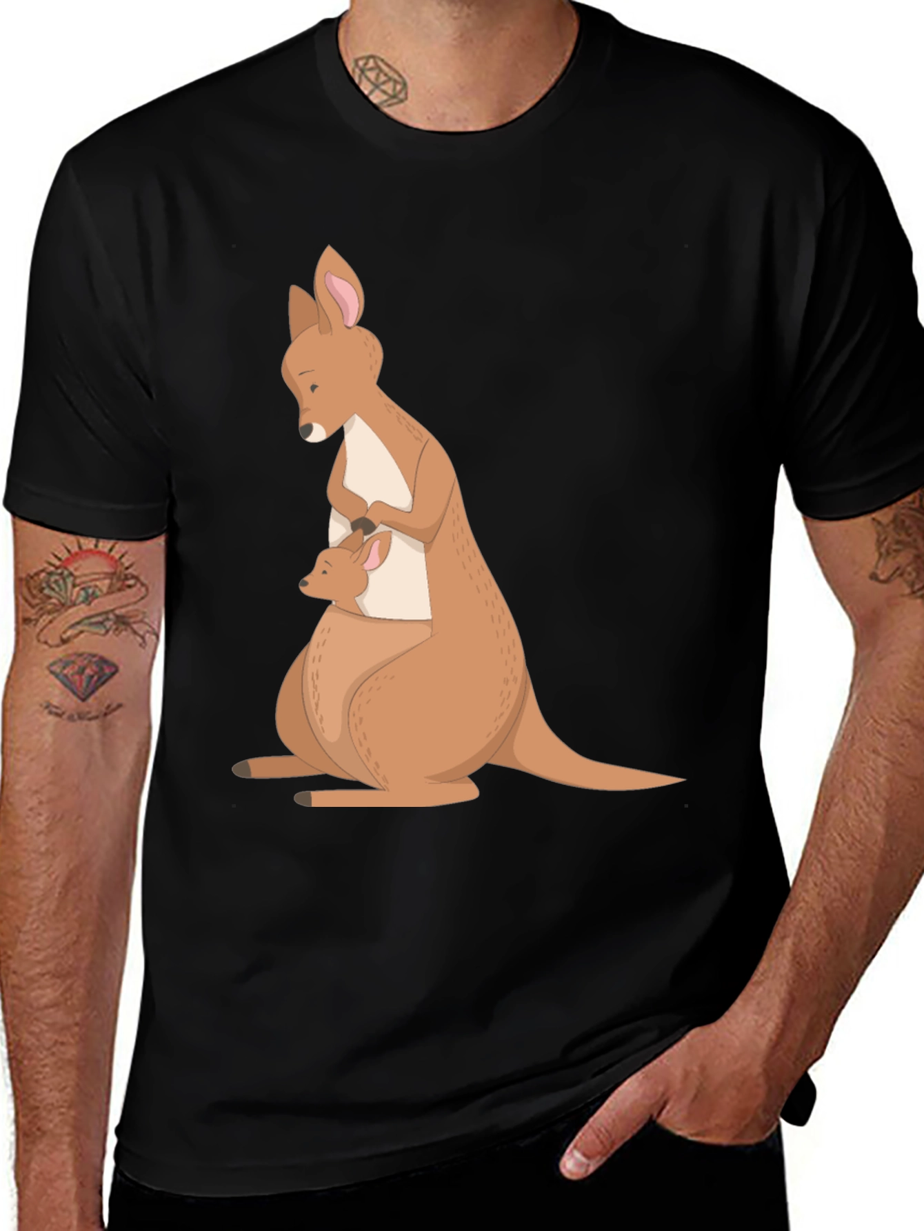 Variant 3 of Kangaroo Mom & Baby T-Shirt - Soft Cotton Blend