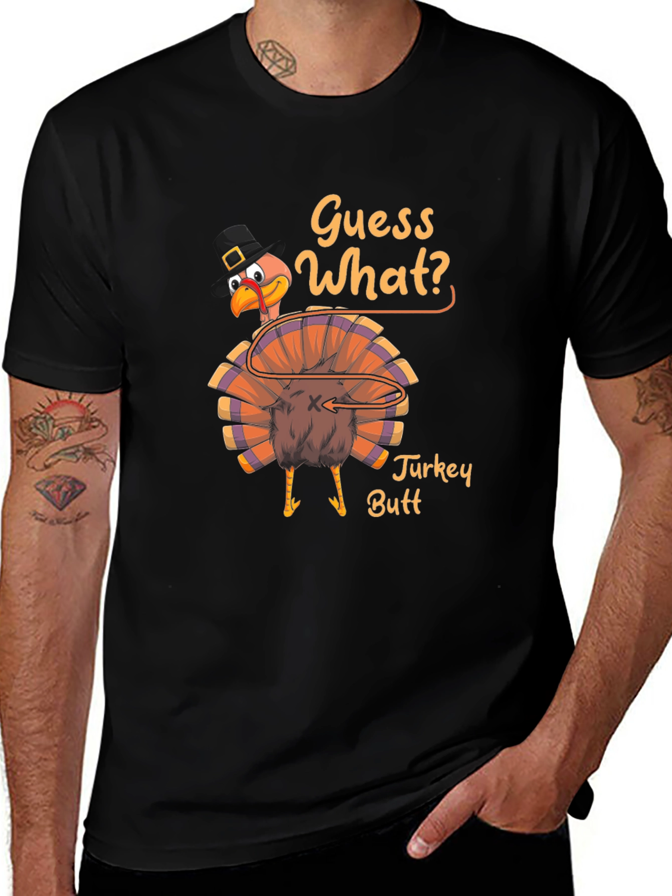 Variant 11 of Guess What? Turkey Butt Thanksgiving Graphic T-Shirt
