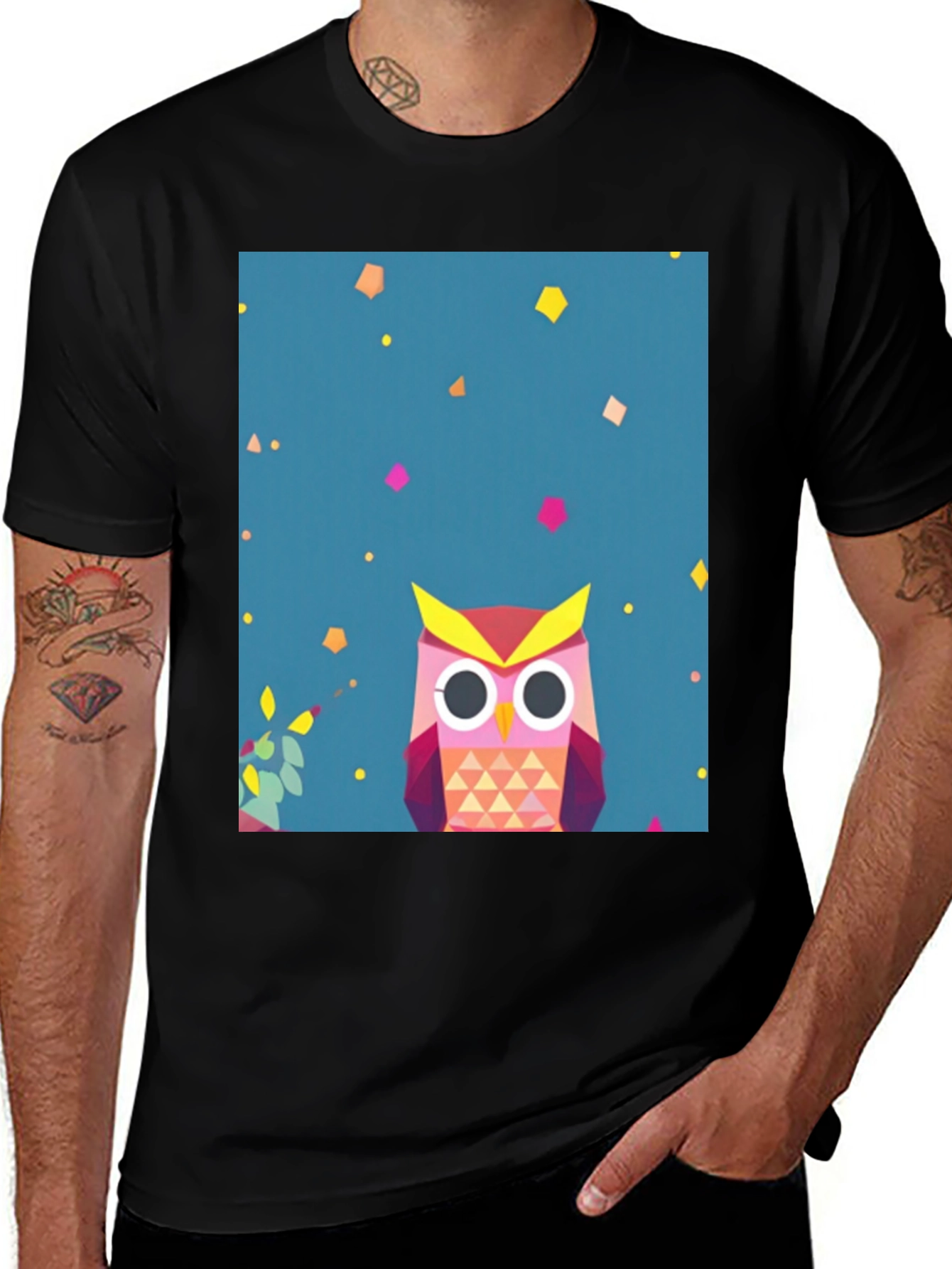 Variant 15 of Geometric Owl Graphic T-Shirt