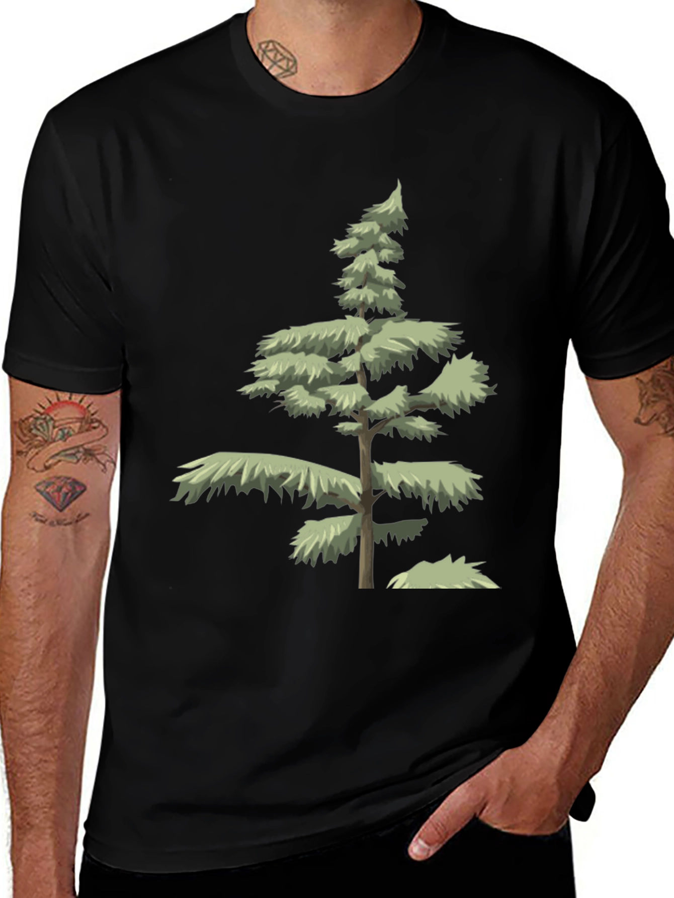 Variant 19 of Evergreen Tree Graphic Tee - Nature Inspired