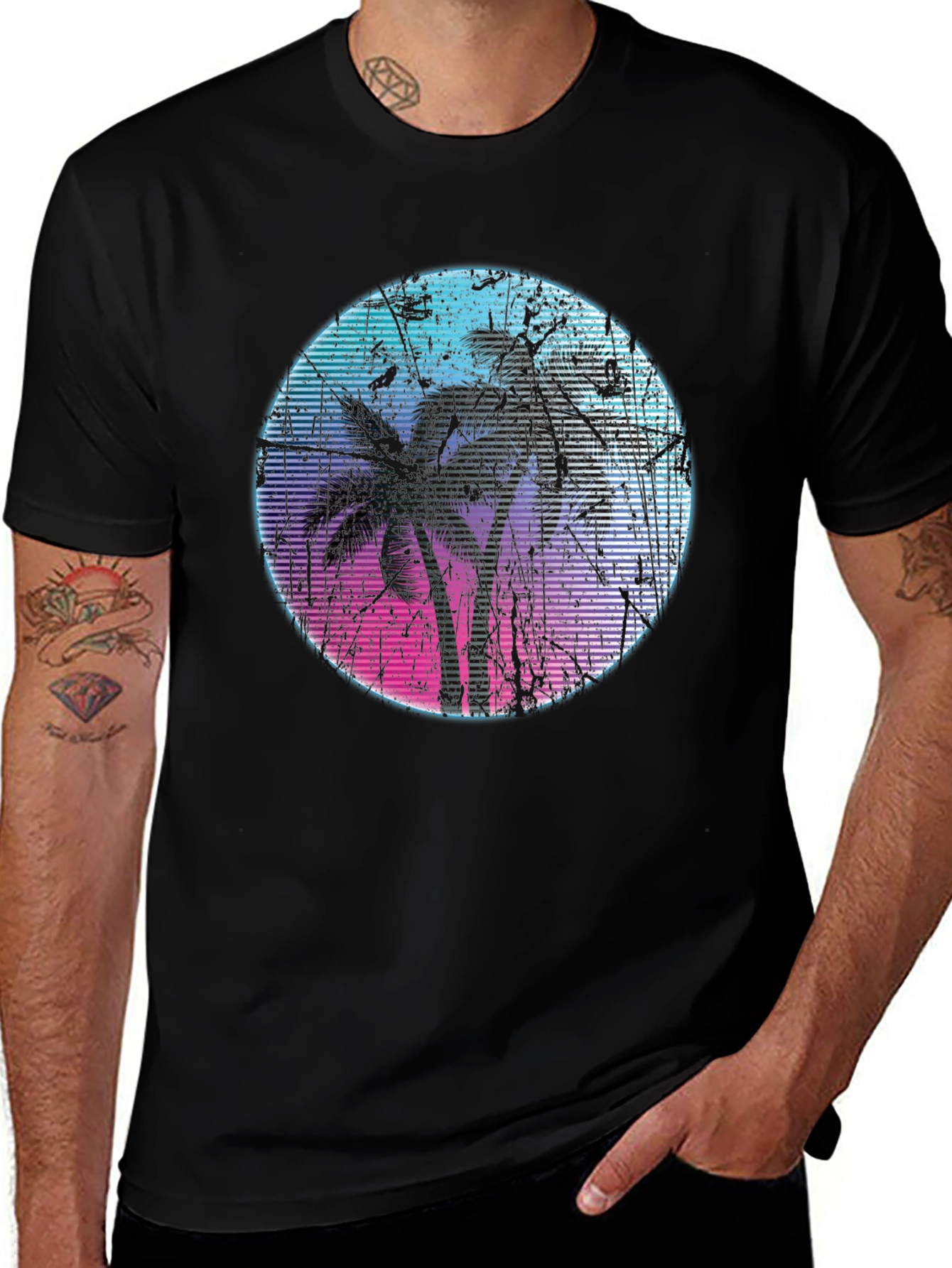 Variant 24 of Retro Palm Tree Graphic Tee