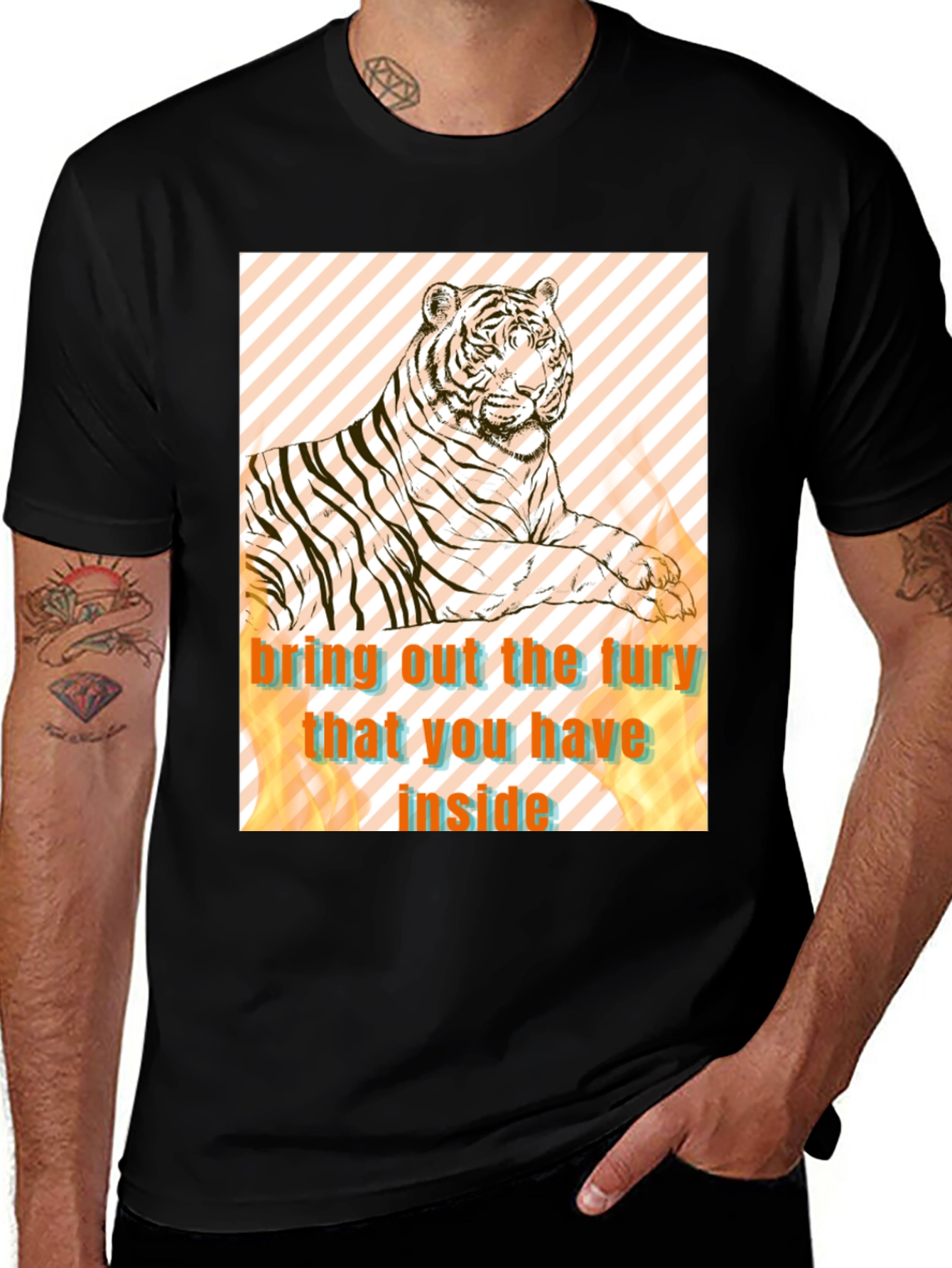 Variant 14 of Tiger Fury Graphic Tee - Unleash Your Inner Beast!