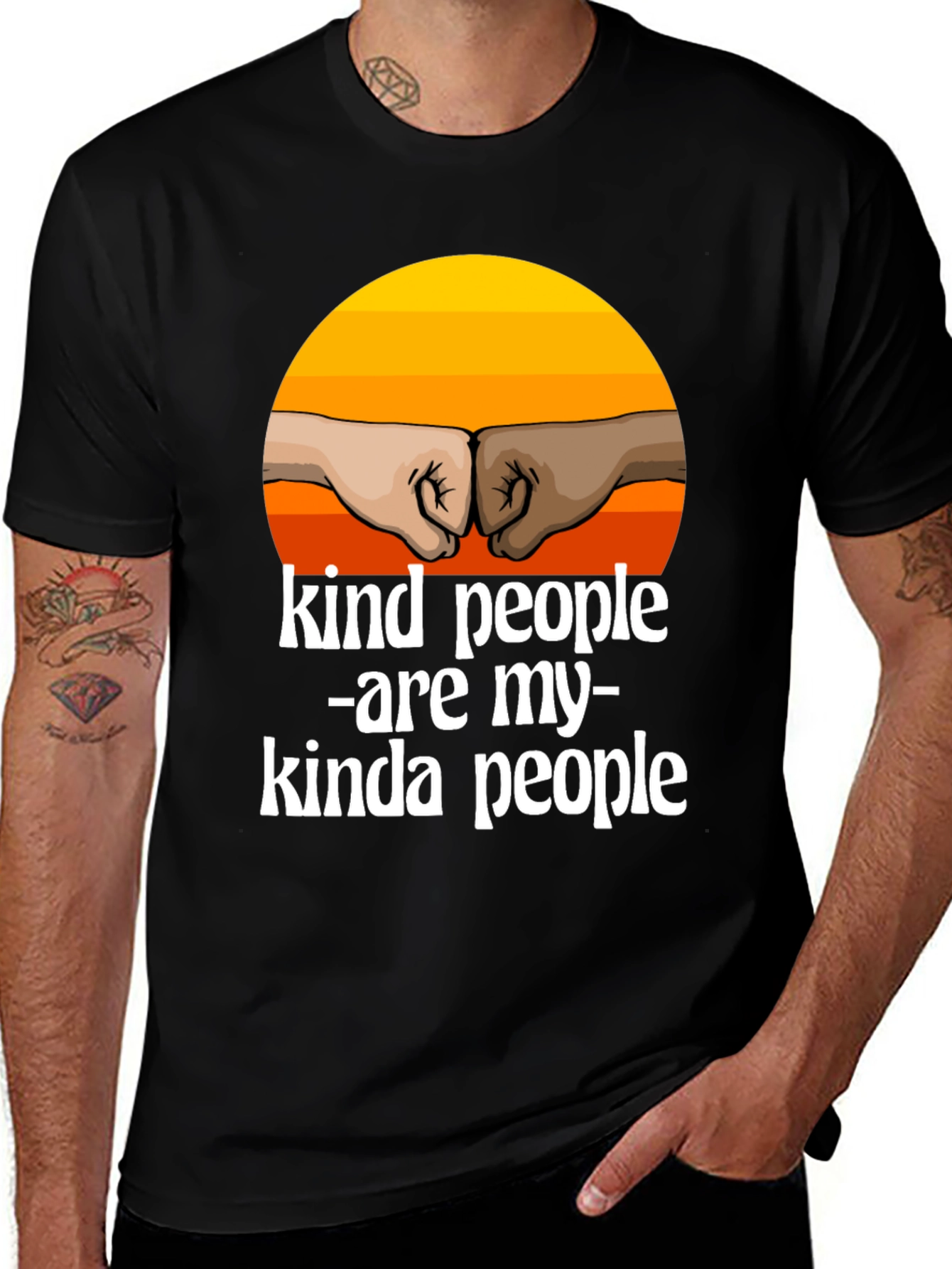 Variant 29 of Kind People T-Shirt - Inspirational Fist Bump Design