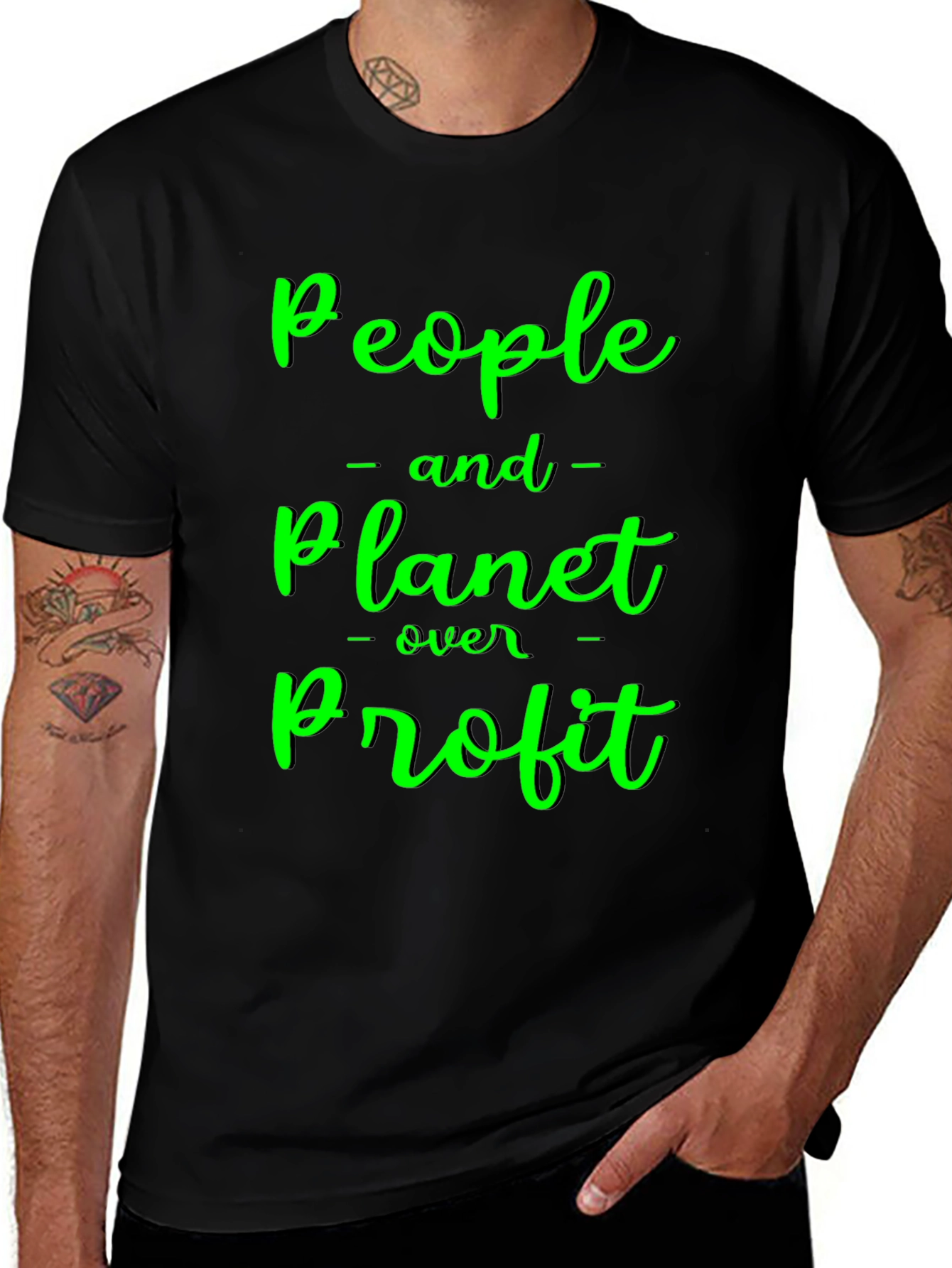 Variant 27 of Eco-Conscious Tee: People & Planet Over Profit