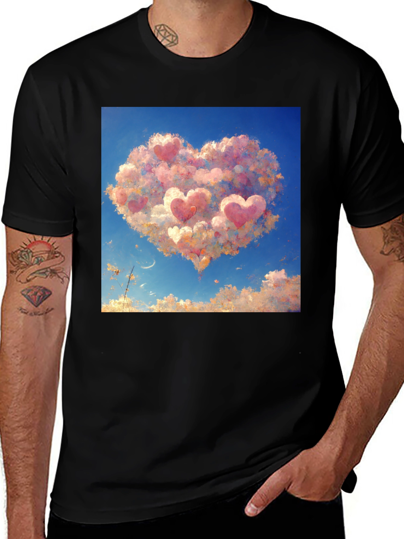 Variant 27 of Heart Cloud Tee - Dreamy Graphic Print T-Shirt