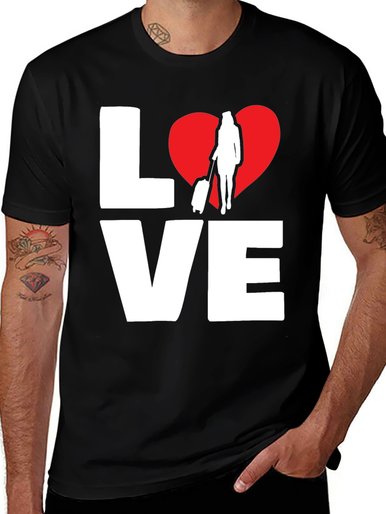 Variant 25 of Love to Travel Black Graphic Tee