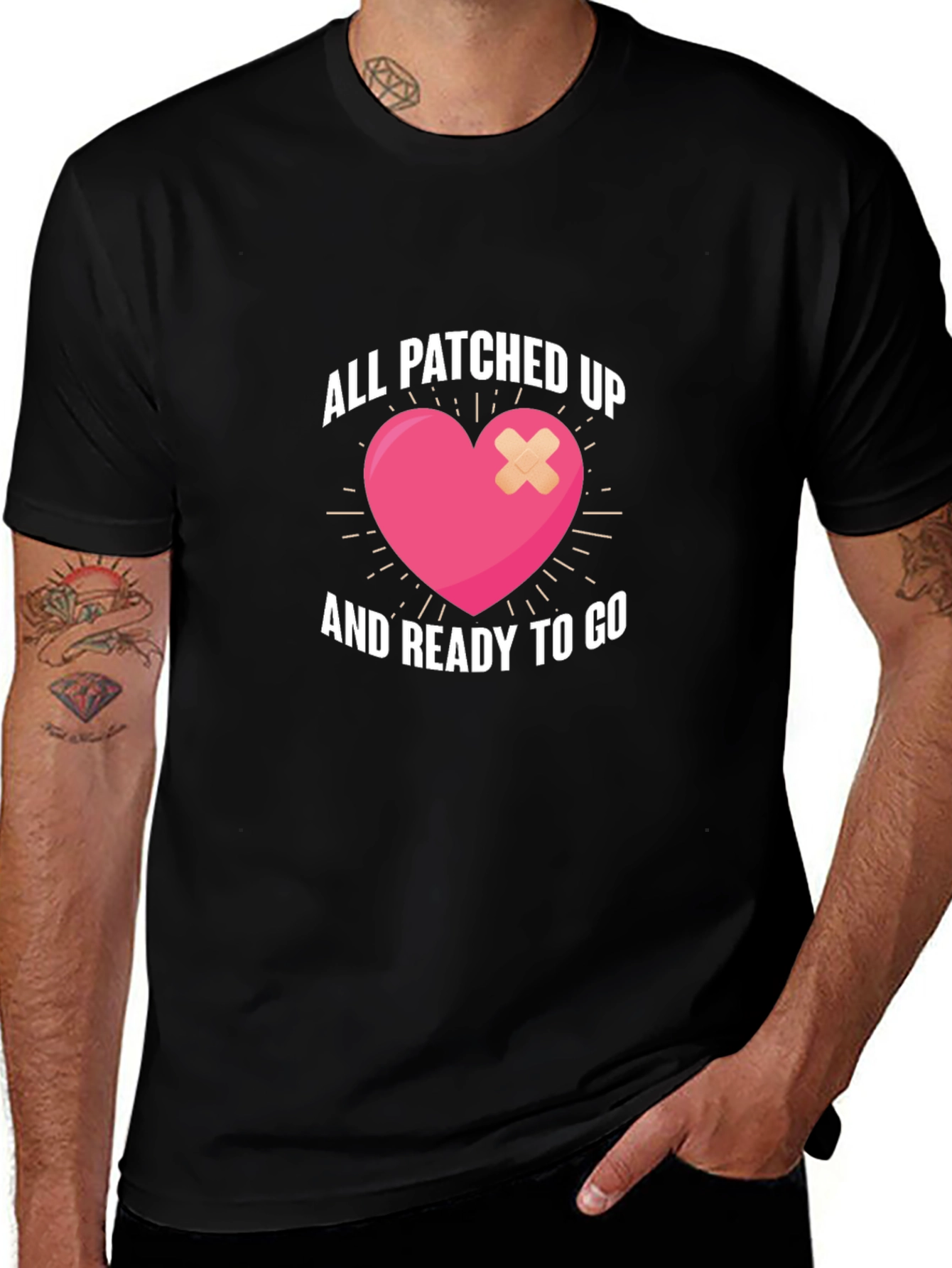 Patched Up Heart Graphic Tee - Get Well Soon Shirt