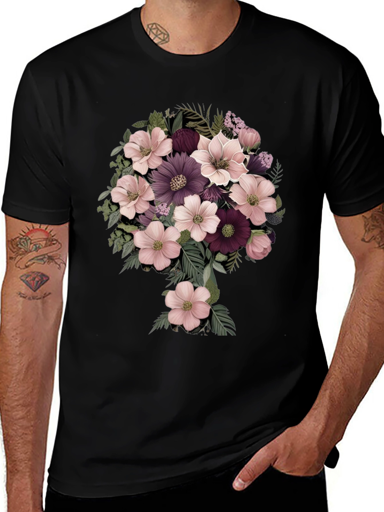 Floral Bouquet Graphic Tee - Stylish Comfort
