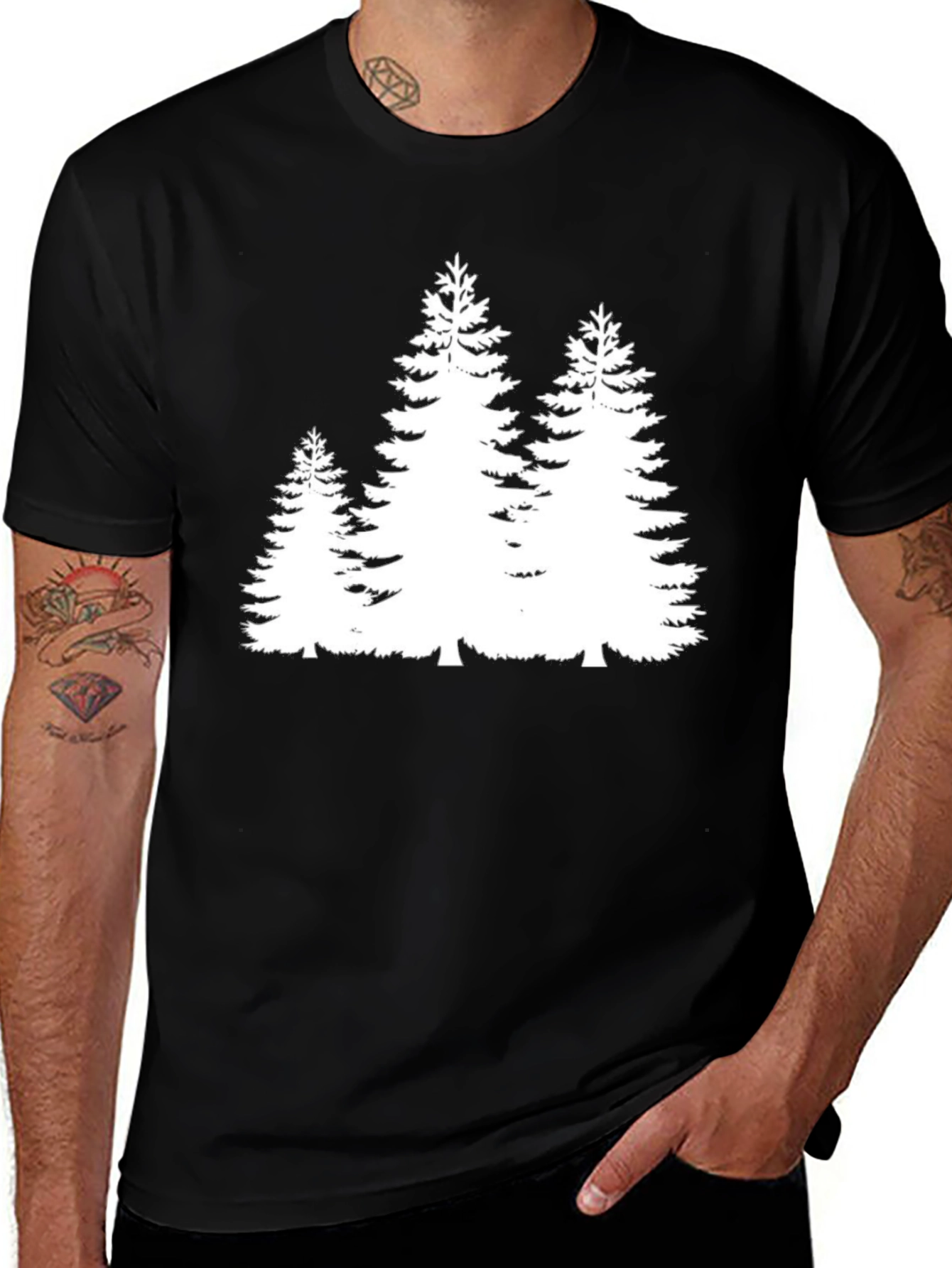 Variant 21 of Mens Black Forest Tree Graphic Tee
