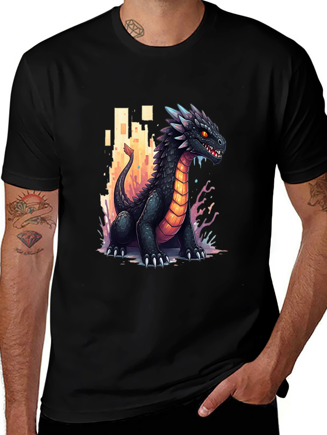 Variant 21 of Dragon Graphic Tee - Black