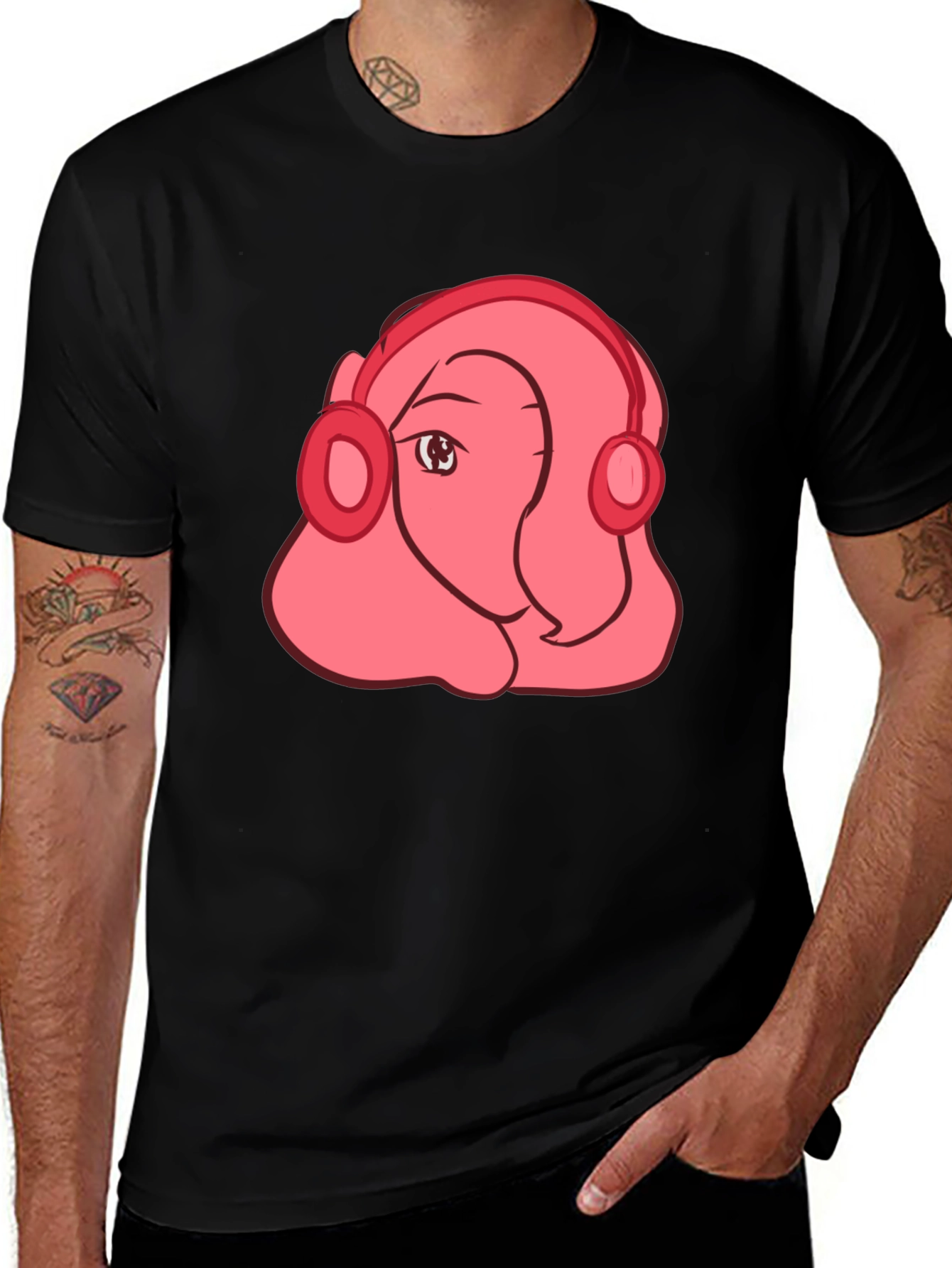 Variant 14 of Cartoon Headphone T-Shirt