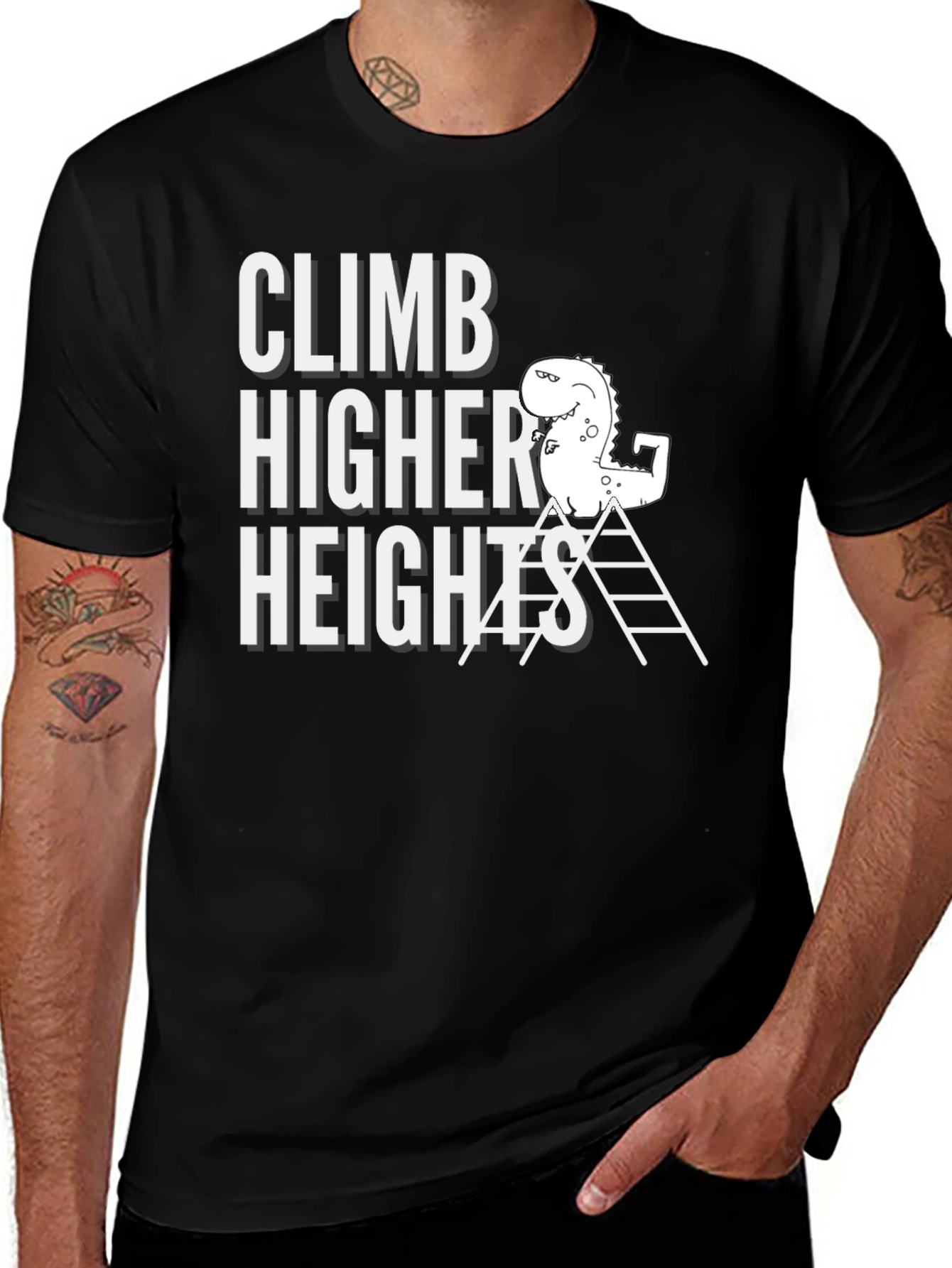 Variant 4 of Climb Higher Heights Dinosaur T-Shirt