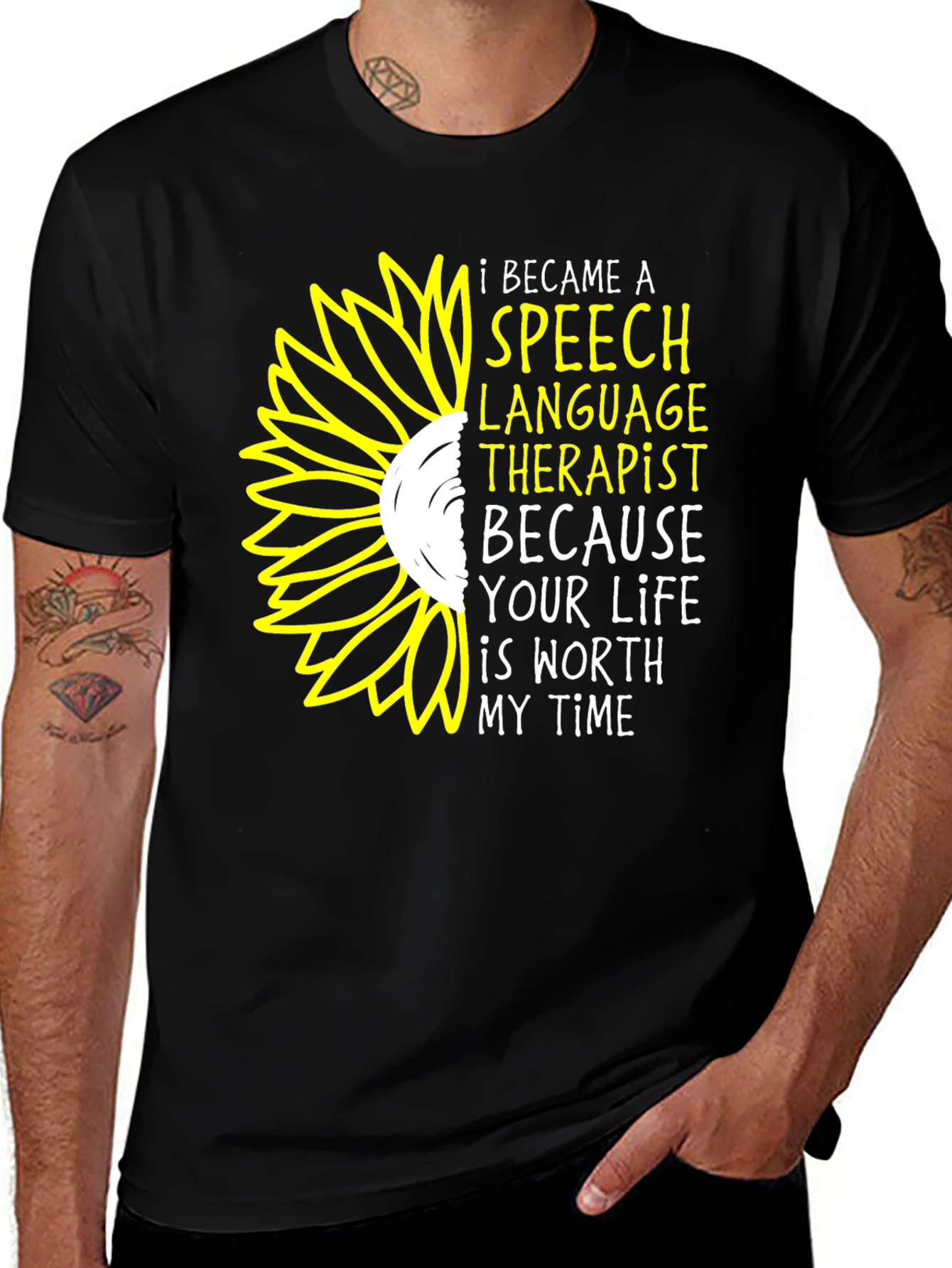 Variant 19 of Speech Therapist Sunflower Graphic T-Shirt