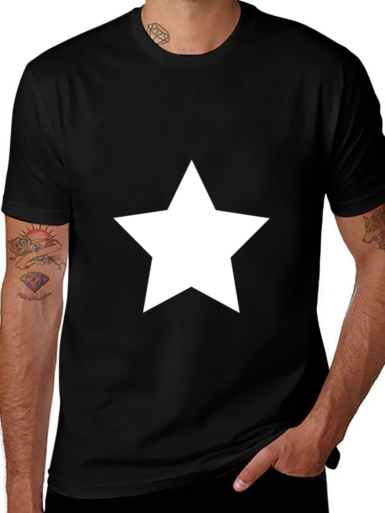 Variant 30 of Bold Star Graphic T-Shirt - Classic Black Tee