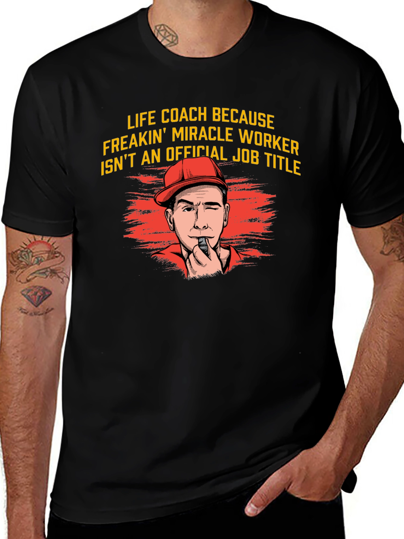 Black Life Coach Miracle Worker Graphic Tee main image