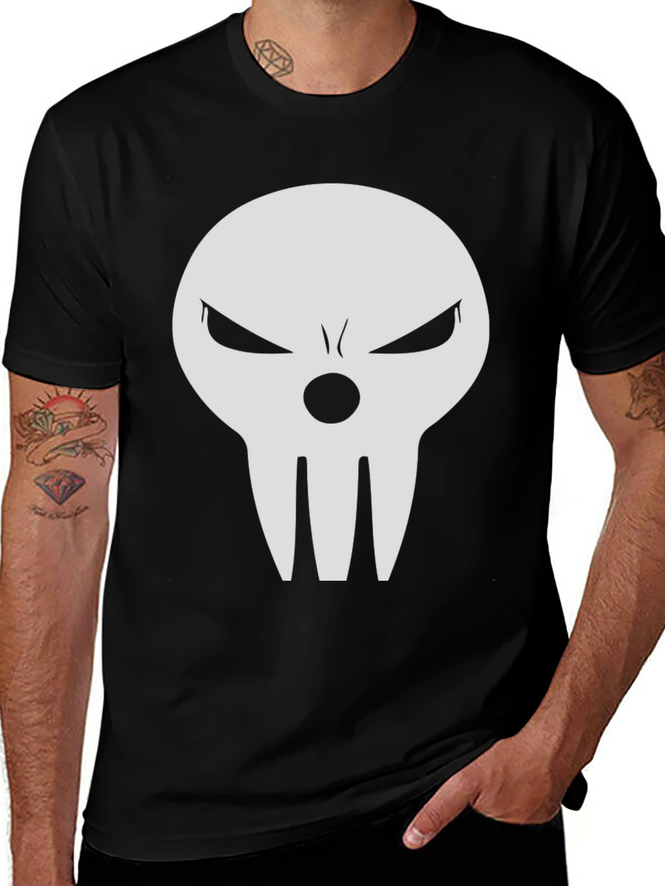 Variant 11 of Skull Graphic Tee - Black Casual T-Shirt