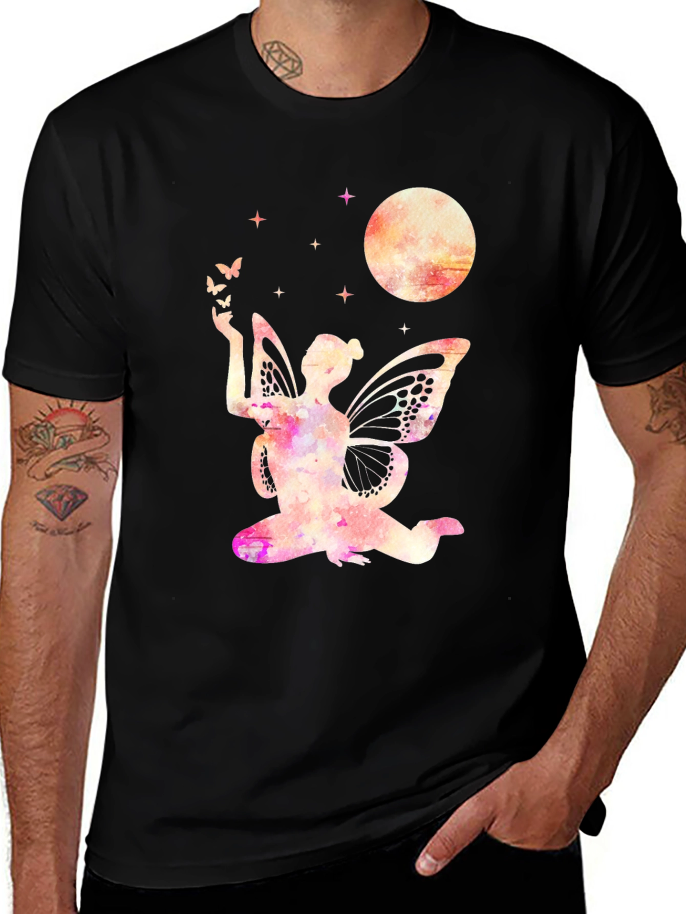 Variant 15 of Watercolor Fairy T-Shirt - Magical Moon & Butterflies