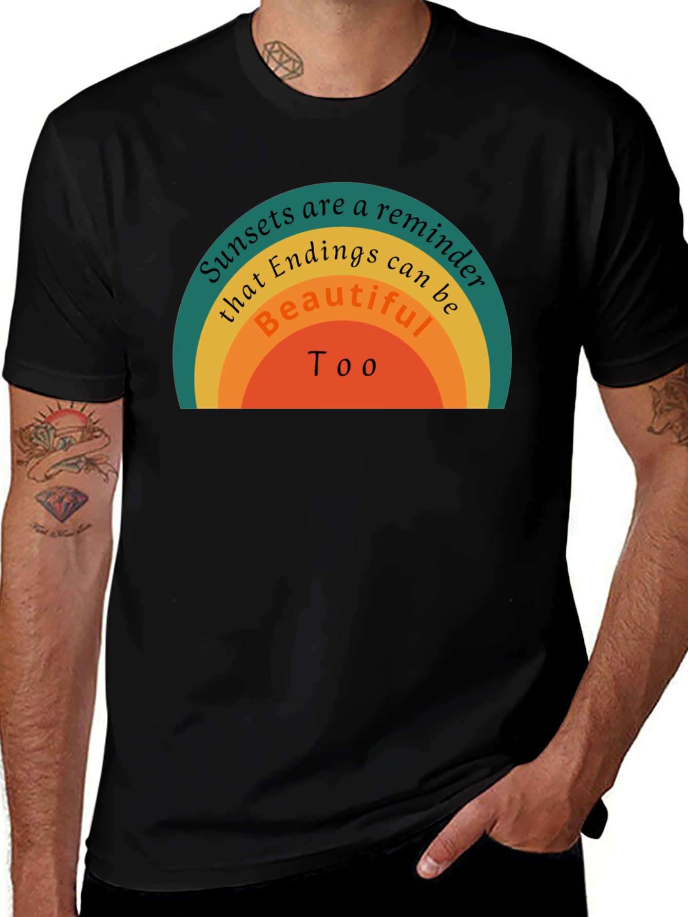 Sunset Endings Reminder Tee - Positive Vibes Shirt