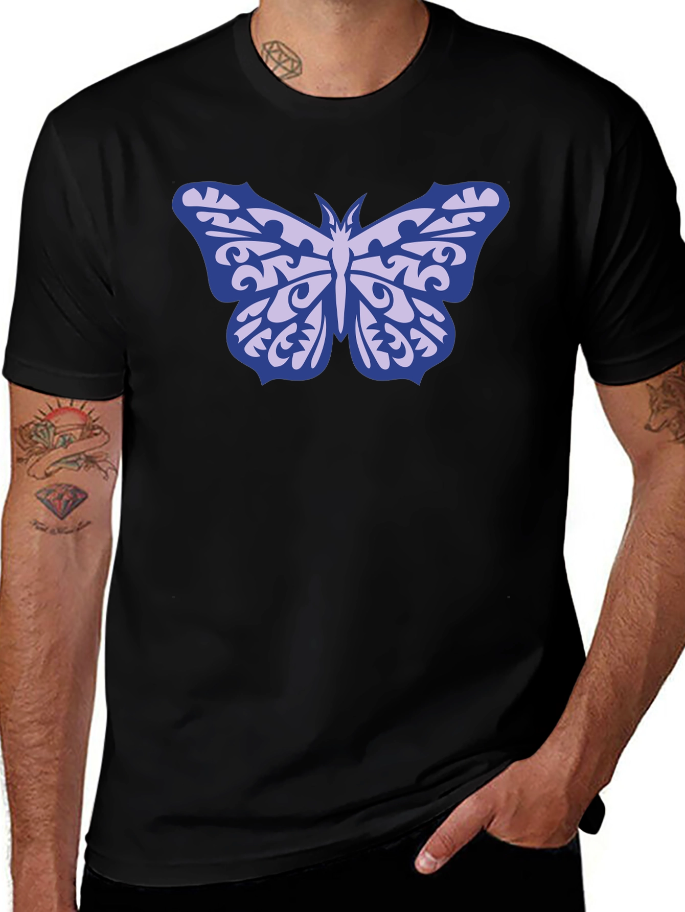 Variant 5 of Butterfly Graphic Black T-Shirt