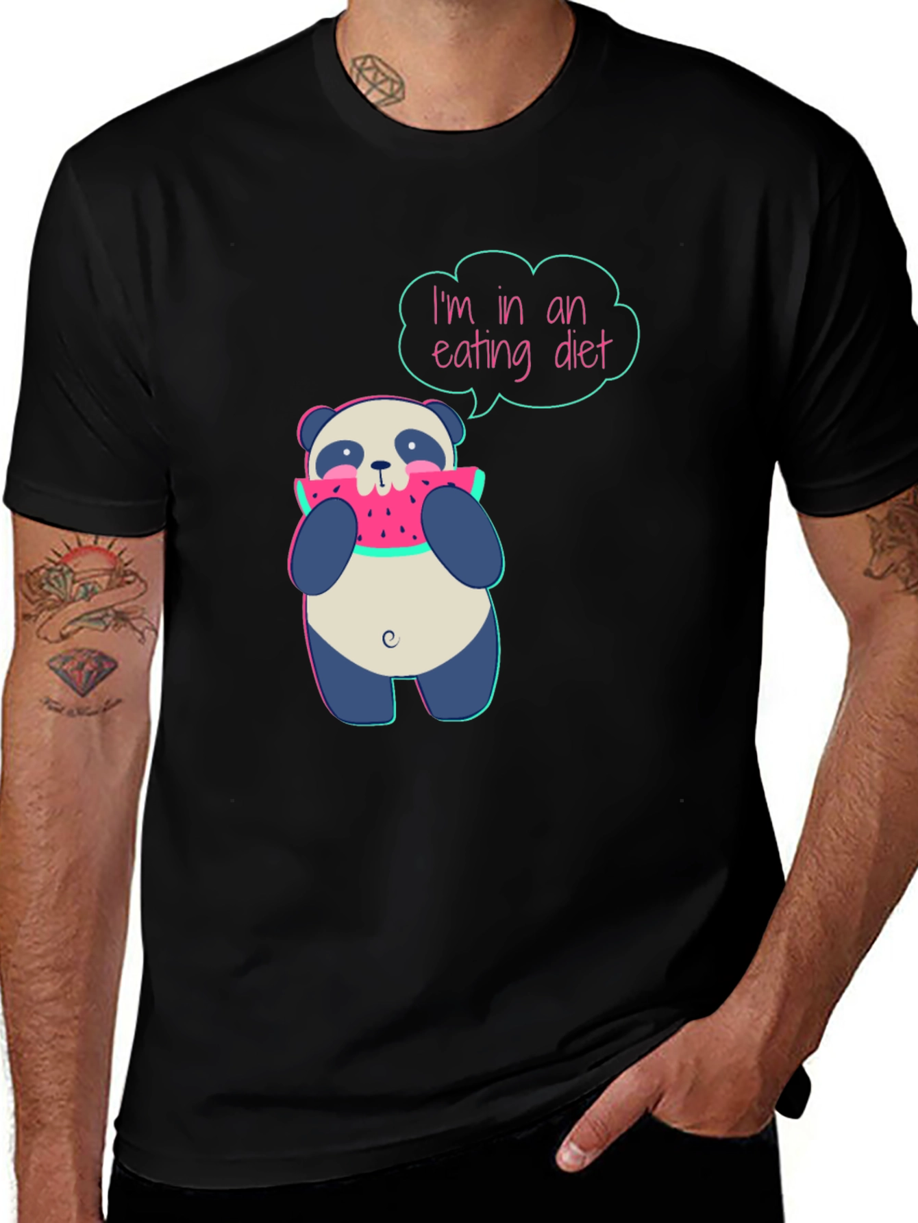 Variant 11 of Funny Panda Eating Diet T-Shirt