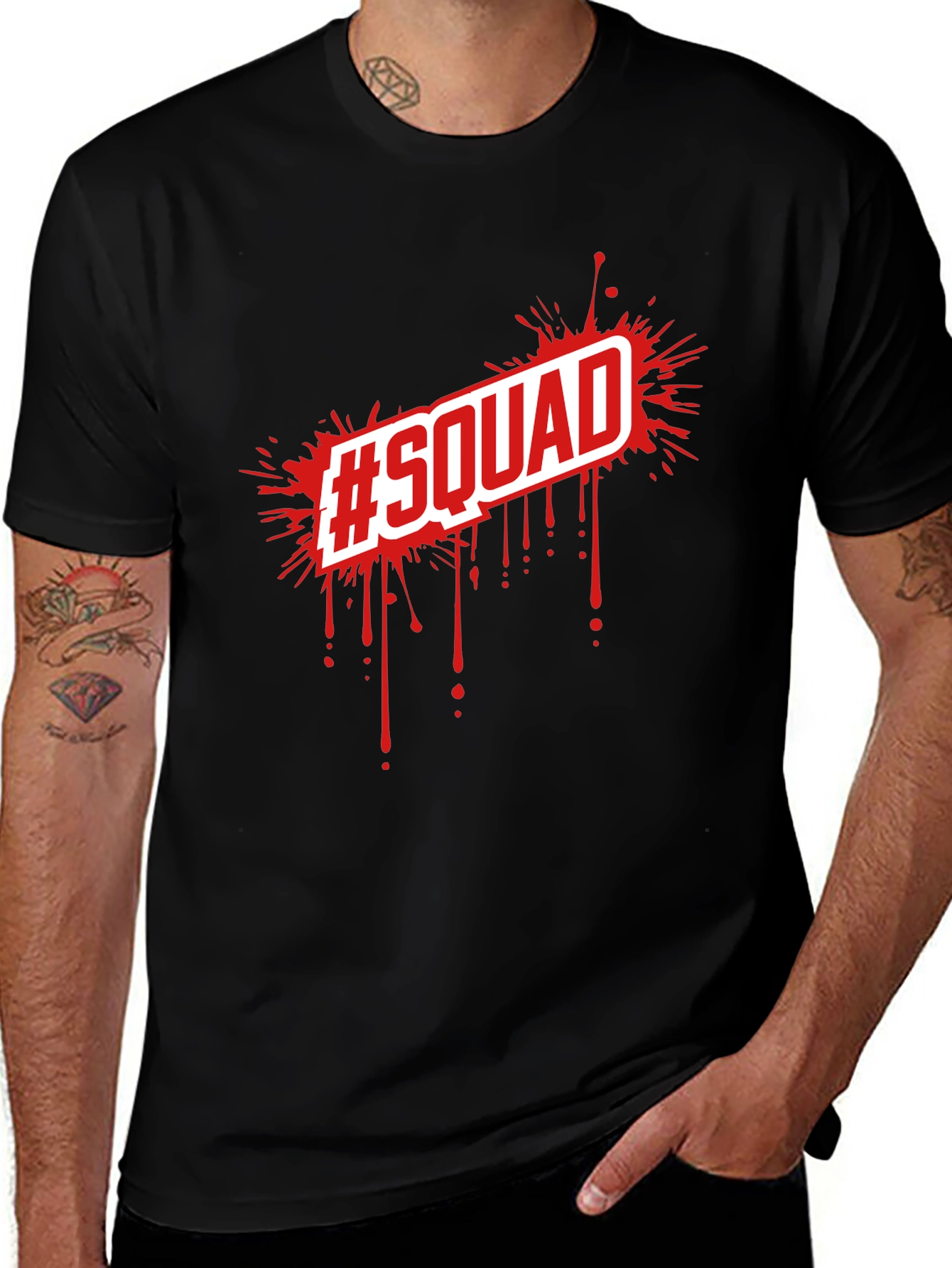 Variant 2 of Squad Tee - Black Graphic T-Shirt