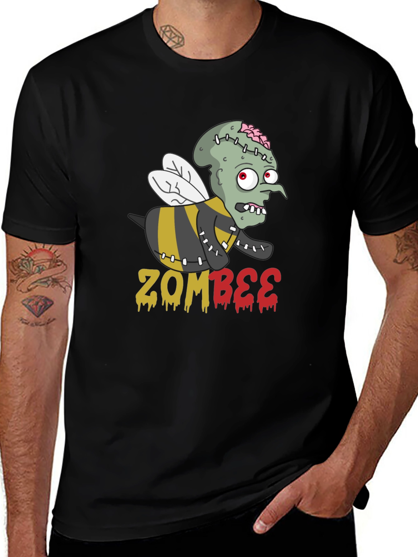 Variant 21 of Zombee Graphic T-Shirt - Halloween Zombie Bee