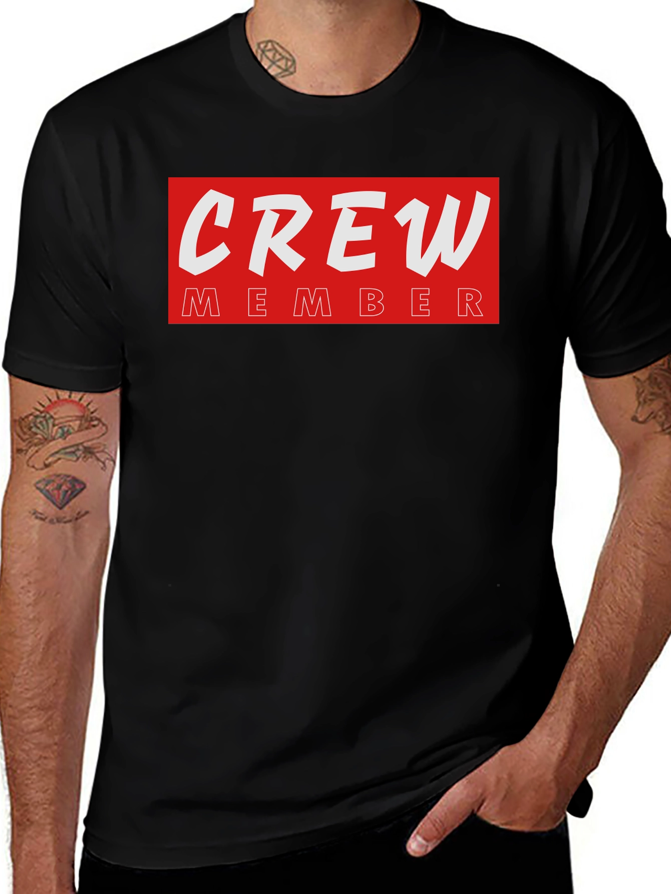 Variant 11 of Crew Member T-Shirt - Black Crewneck