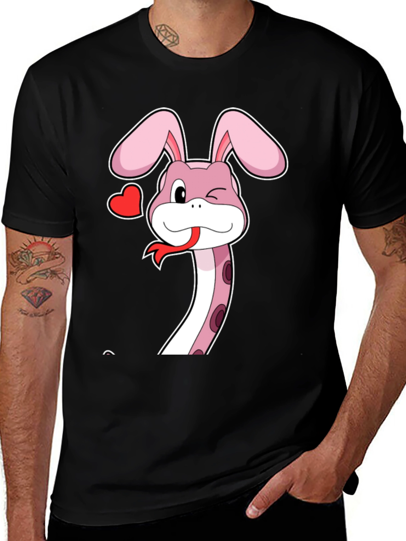 Variant 20 of Snake Bunny Cartoon Graphic Tee