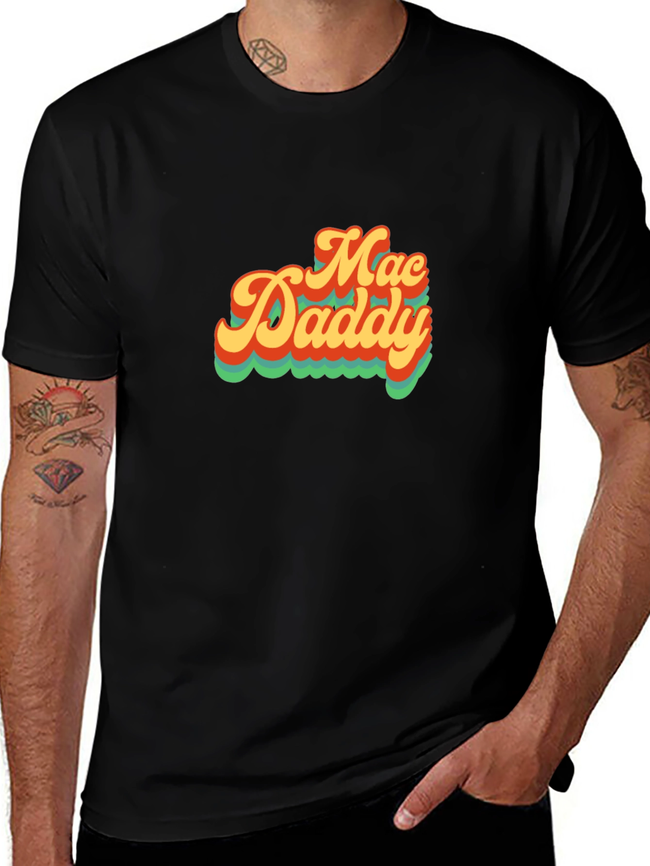 Variant 14 of Mac Daddy Retro Style Graphic Tee - Black